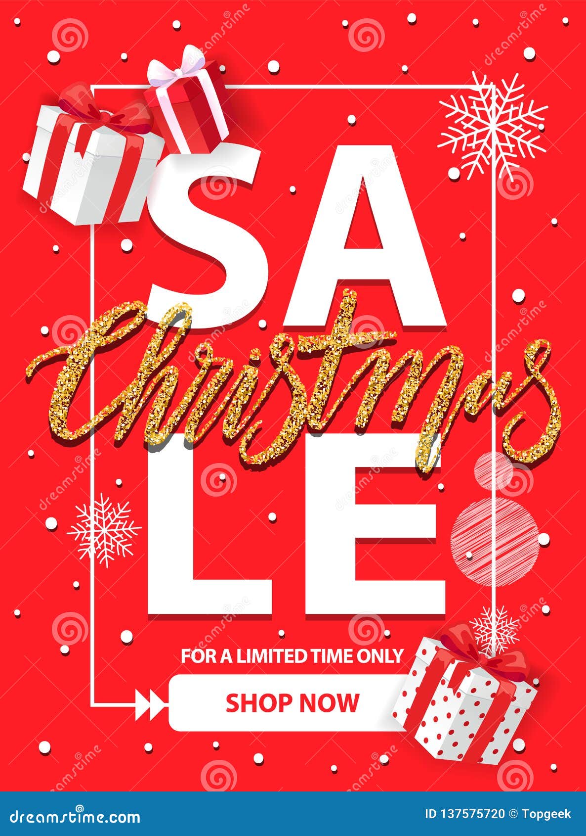 Christmas Sale for a Limited Time Vector Brochure Stock Vector
