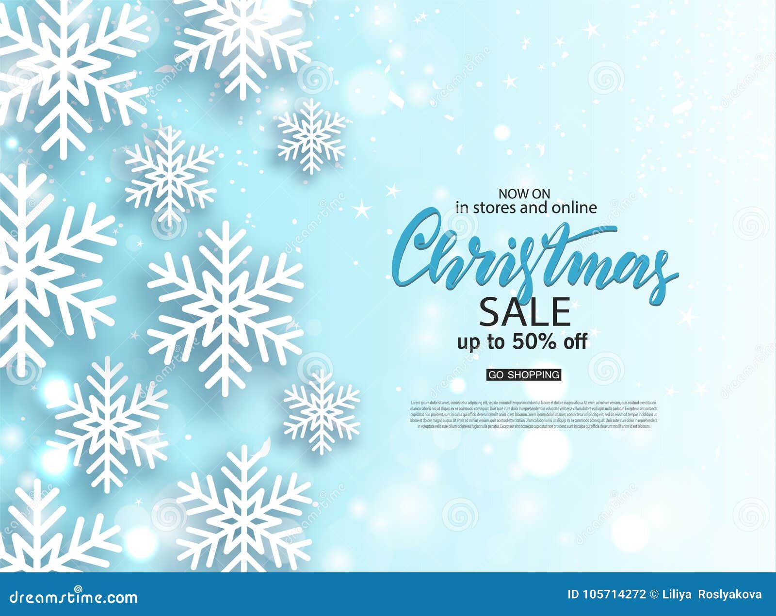 Download Christmas Sale Poster With Shiny Snowflake Vector Illustration Design For Invitation Banners