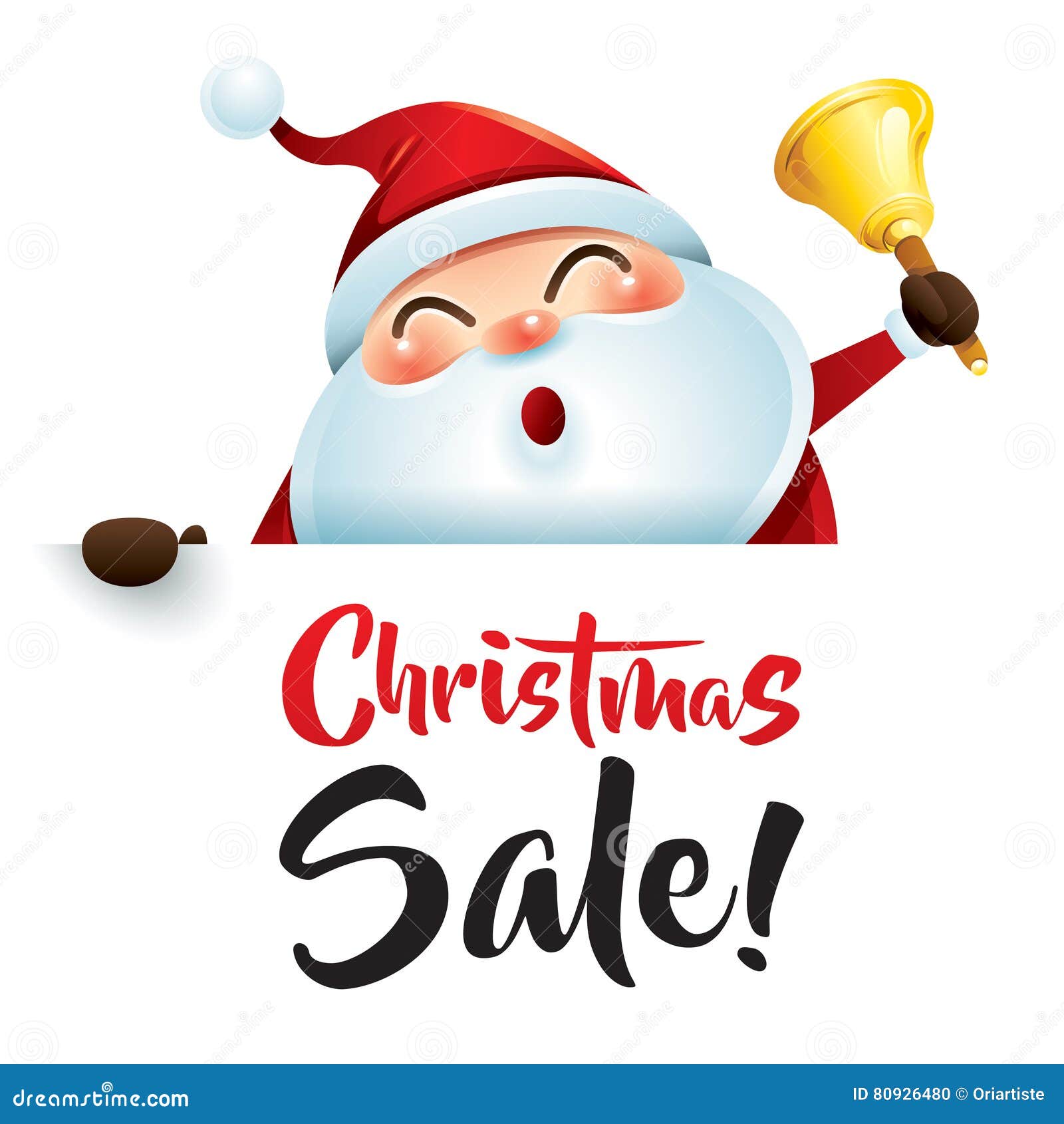 Christmas Sale Santa Claus with Jingle Bell. Stock Vector ...