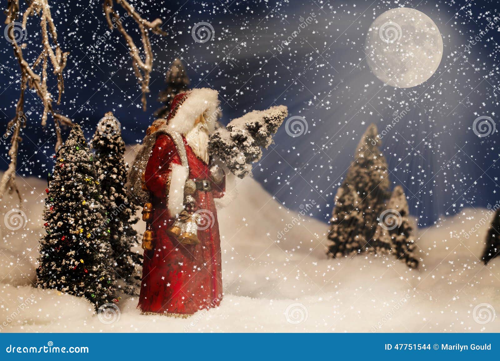 christmas santa claus full moon