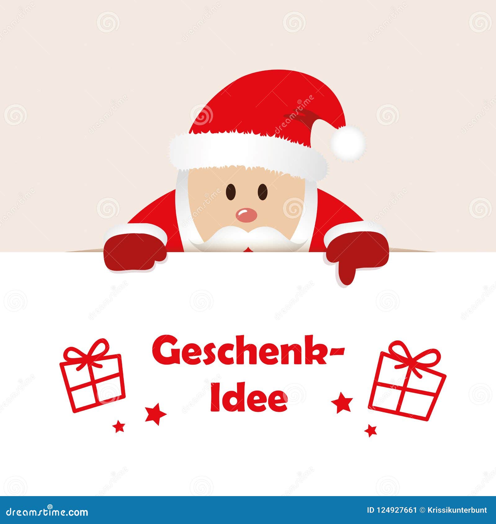 christmas santa claus in red over greeting card gift idea