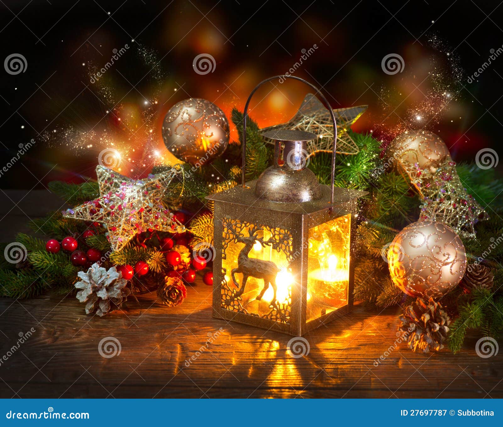 Christmas Scene. Greeting Card Royalty Free Stock Photography - Image ...