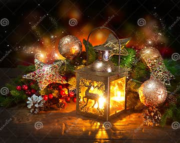 Christmas Scene. Greeting Card Stock Image - Image of christmas ...