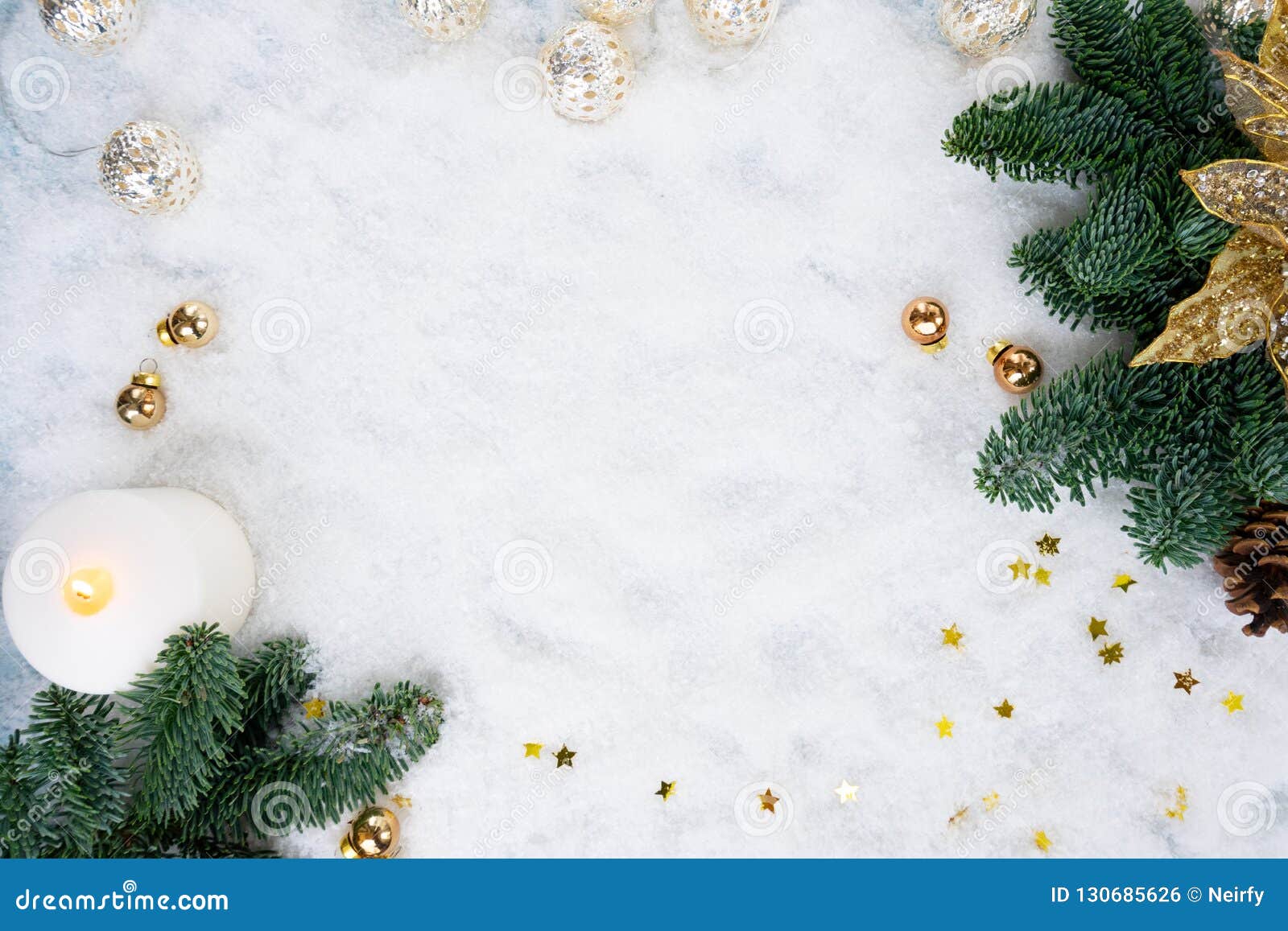Christmas scene with snow stock photo. Image of frame - 130685626