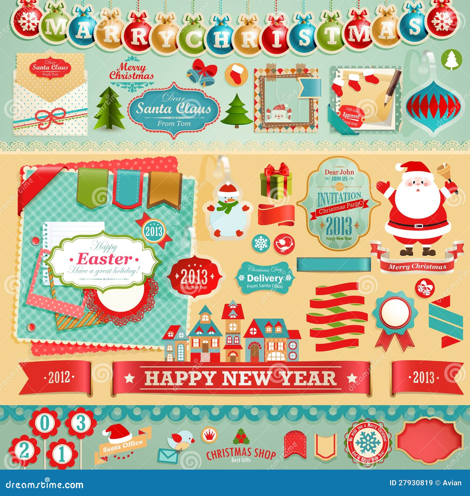Christmas Scrapbook Elements Royalty Free Stock Images 
