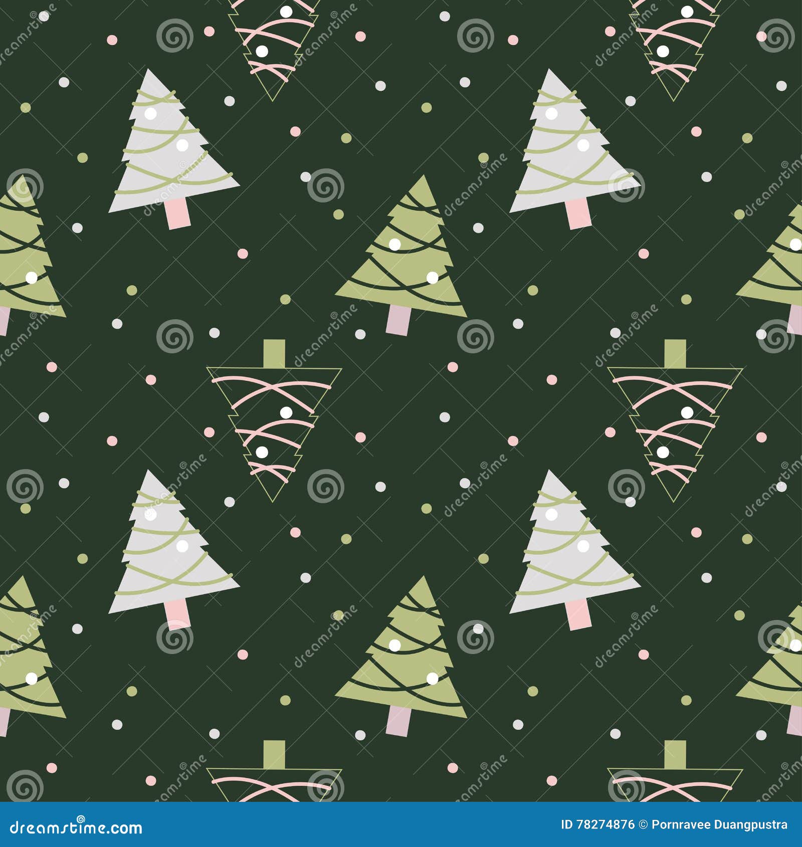 Christmas Seamless Pattern-Green2 Stock Vector - Illustration of ...