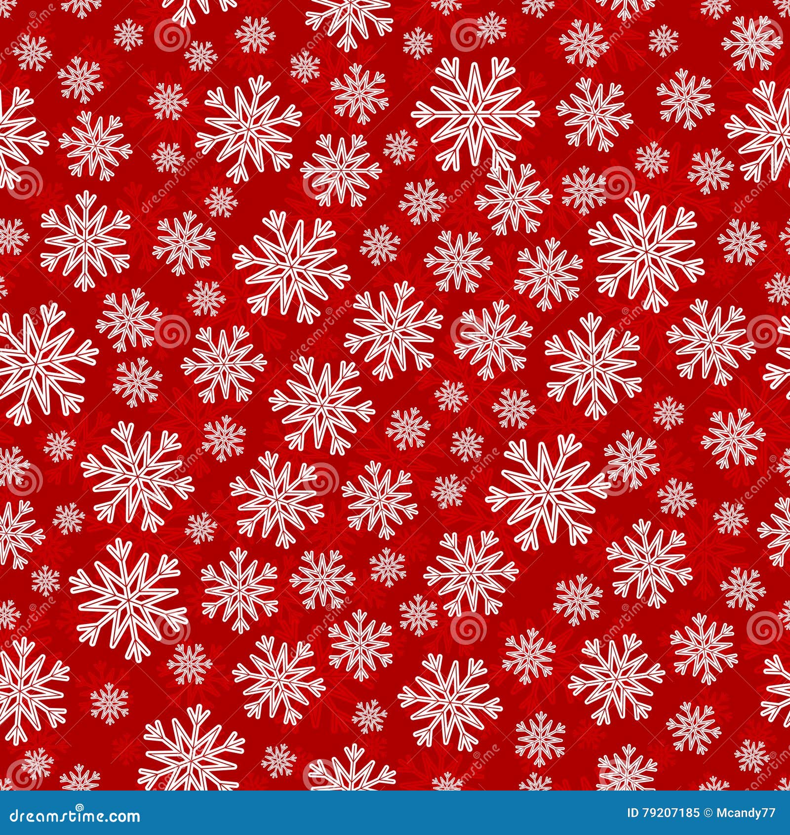 Christmas Seamless Pattern with White Red Snowflakes Stock Vector ...