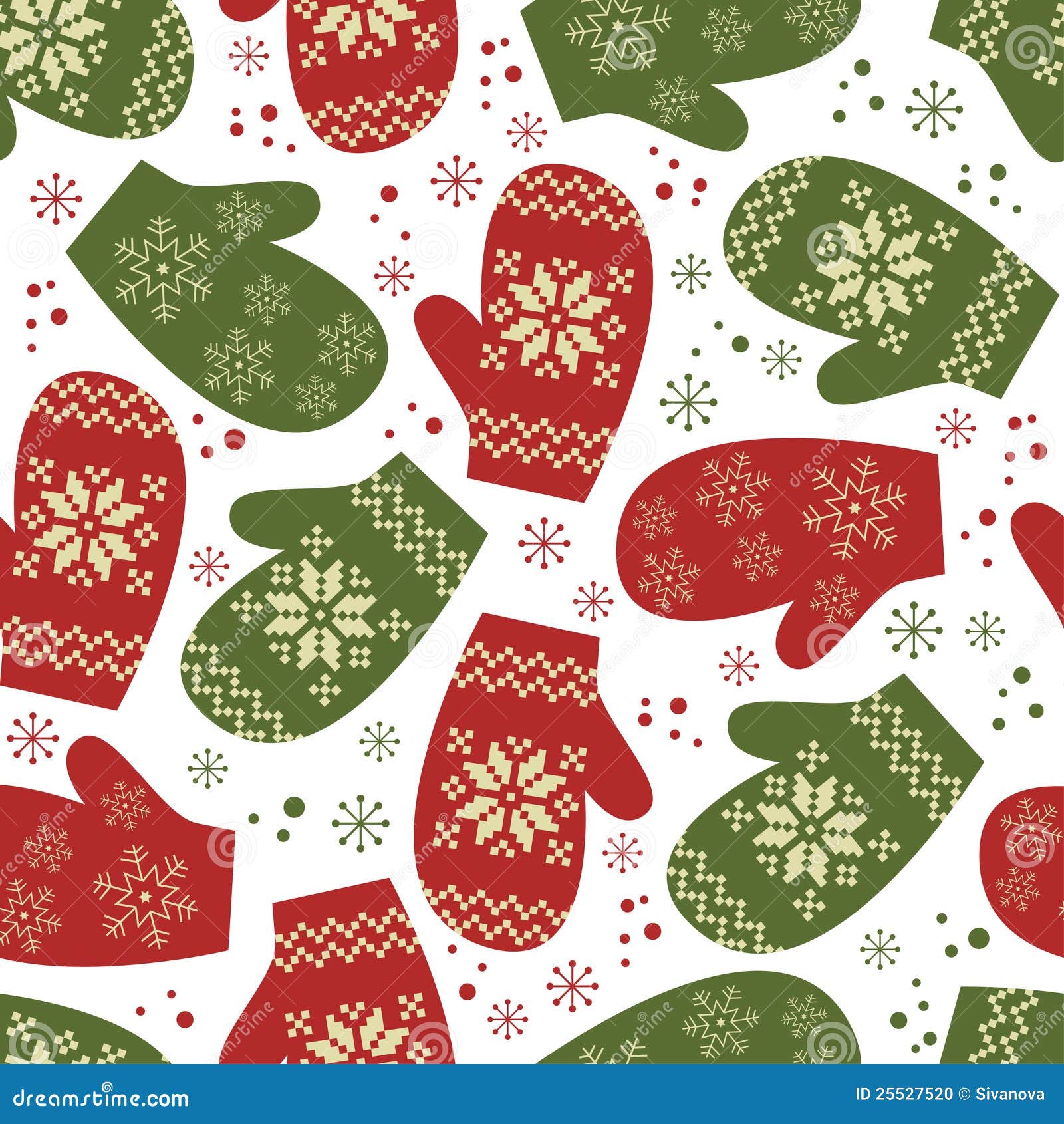 christmas seamless pattern winter mittens 25527520