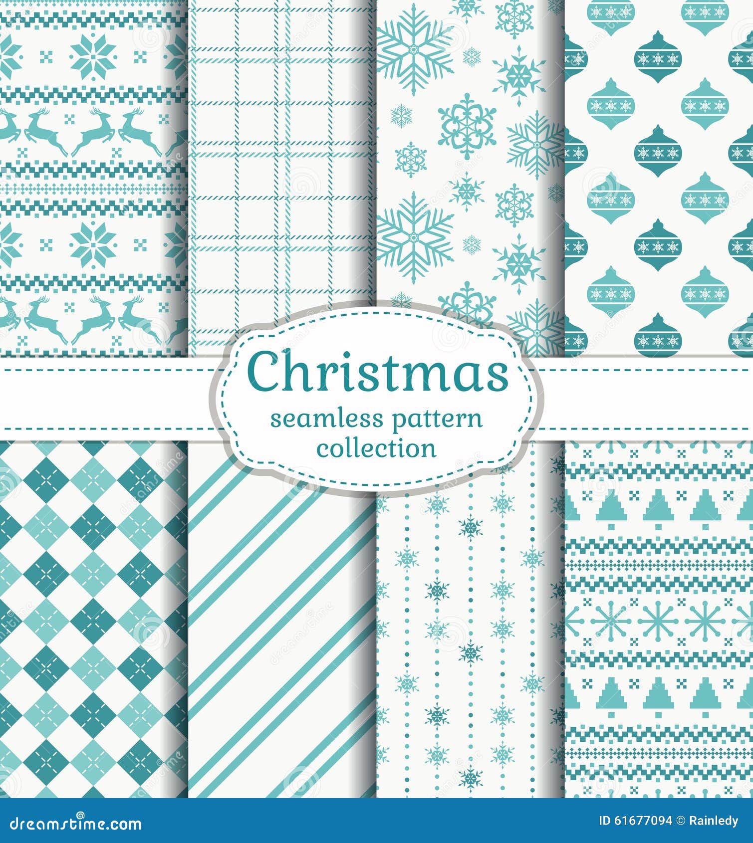 Seamless Plaid Checker Stripes Christmas Wrapping Paper Pattern In