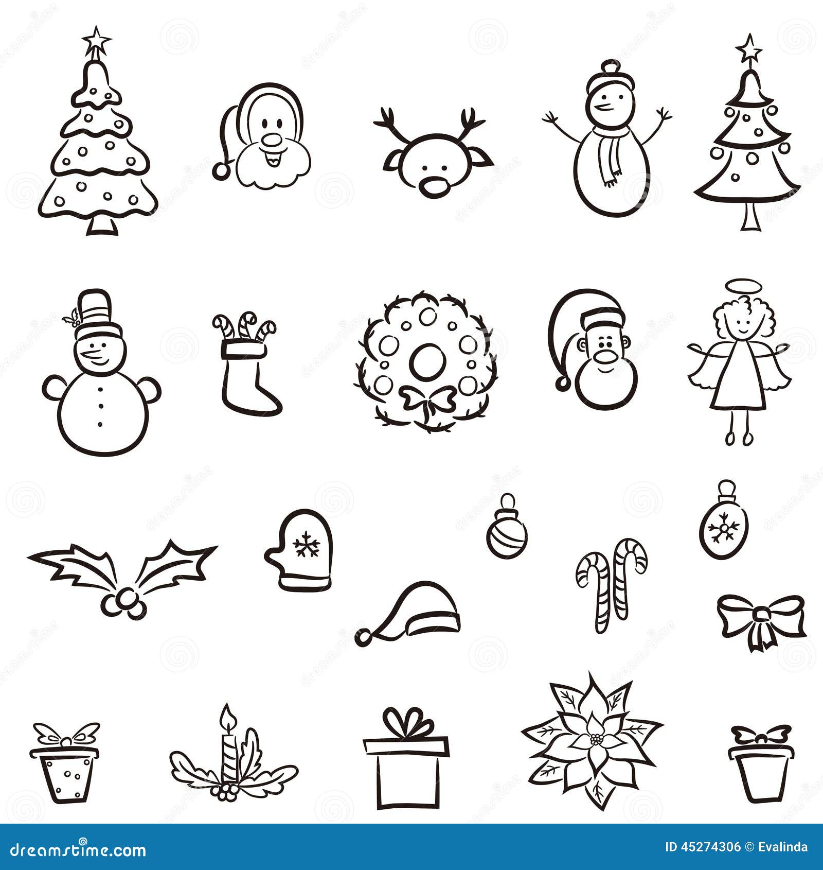 Christmas set stock vector. Illustration of claus, celebration - 45274306