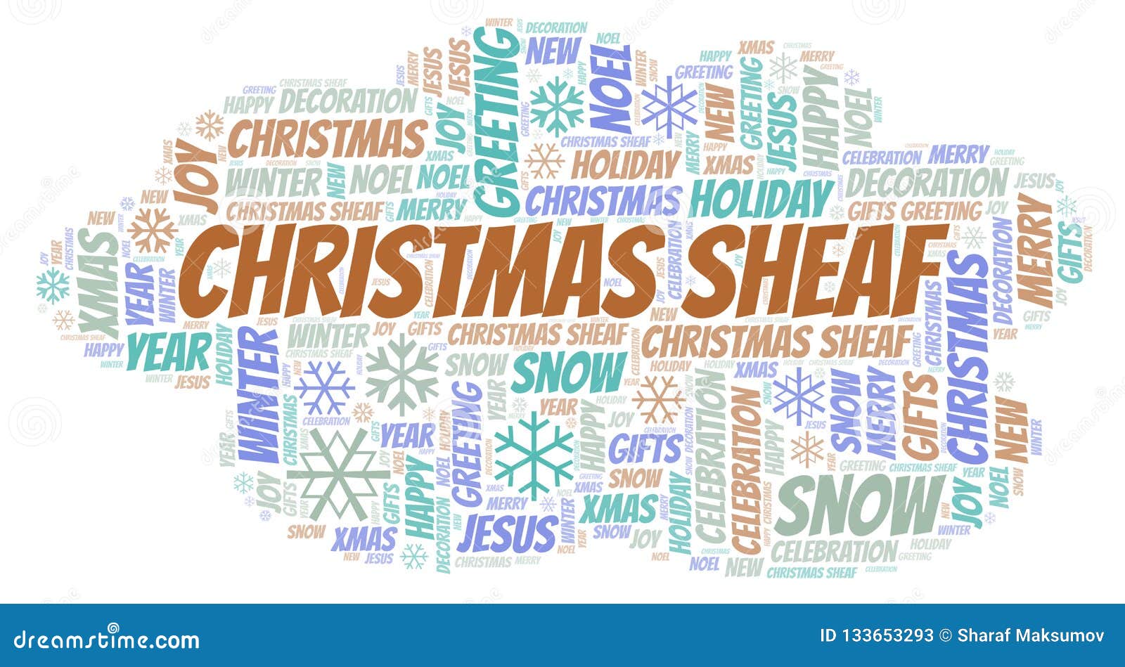Christmas Sheaf word cloud stock illustration. Illustration of poster