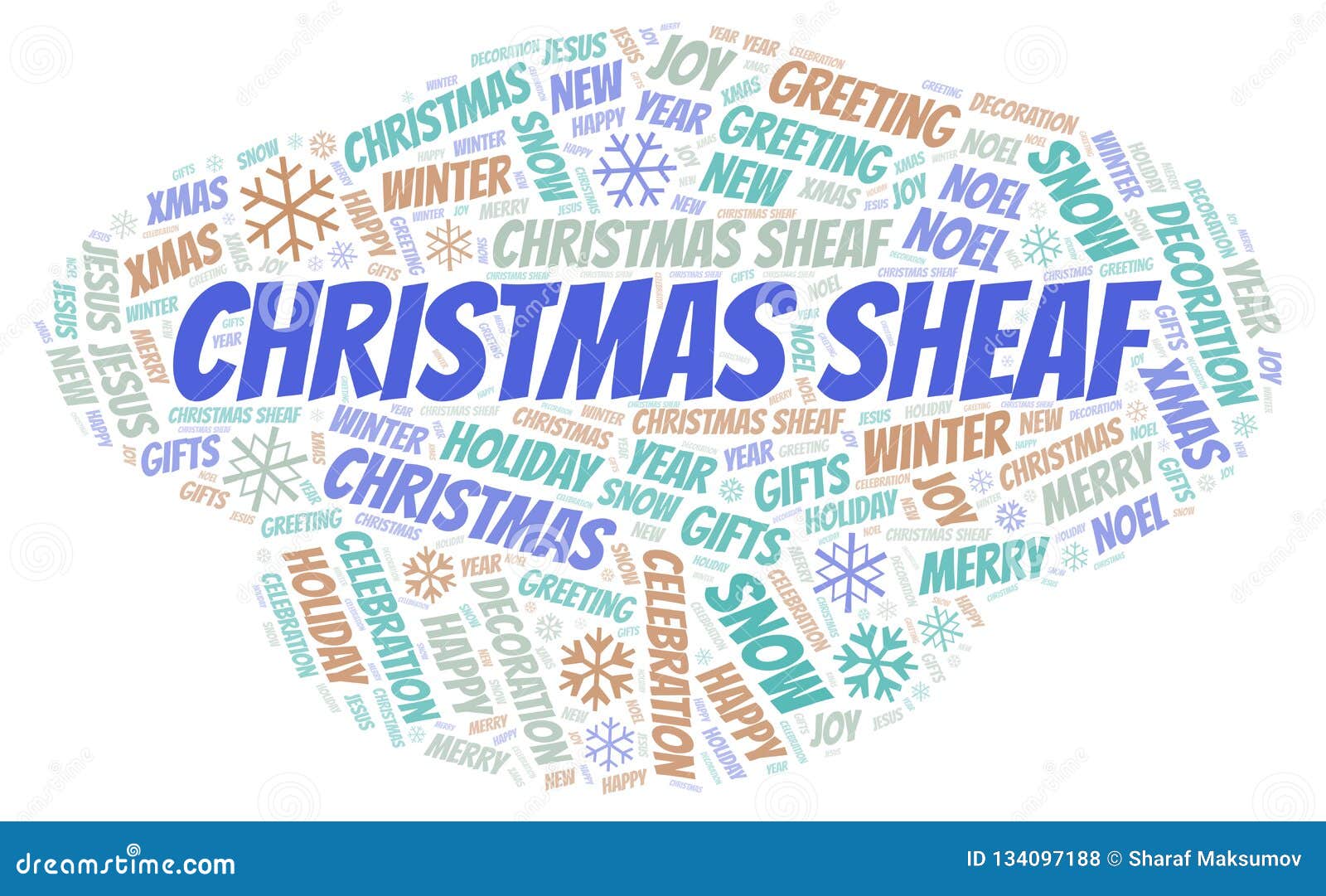 Christmas Sheaf word cloud stock illustration. Illustration of greeting