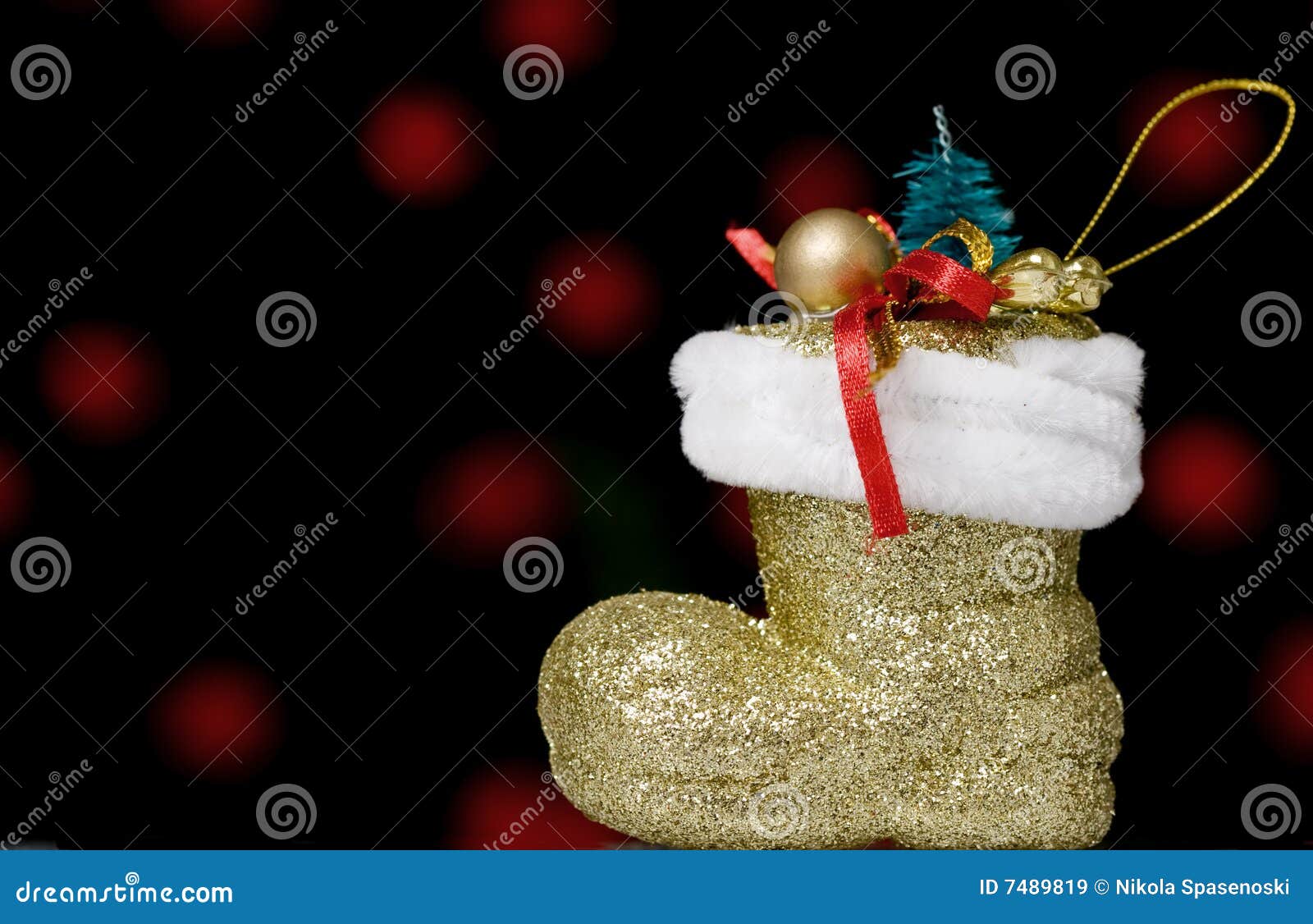 Christmas shoe stock image. Image of traditional, ball 7489819