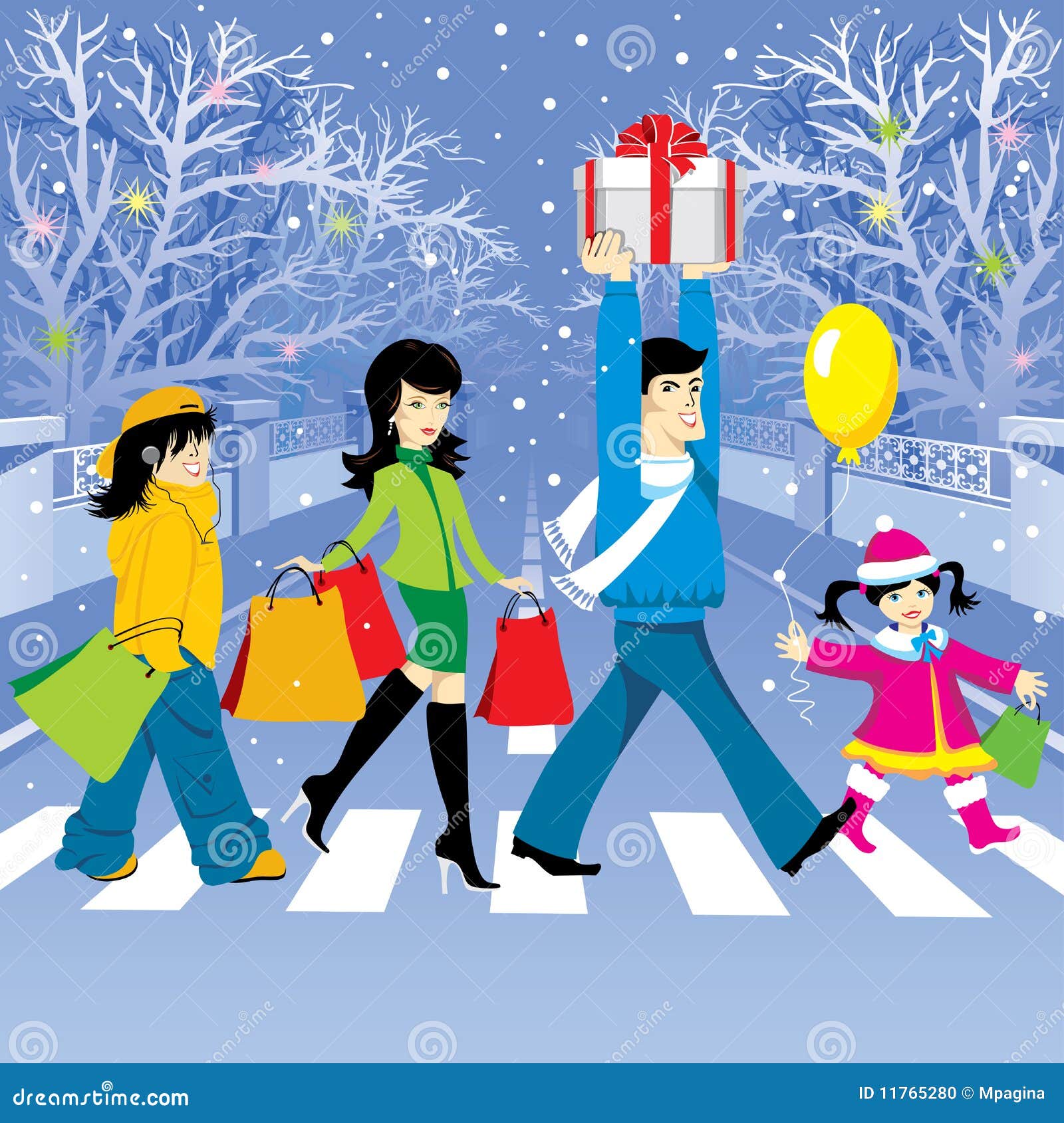 Download Christmas shopping stock vector. Illustration of customer ...