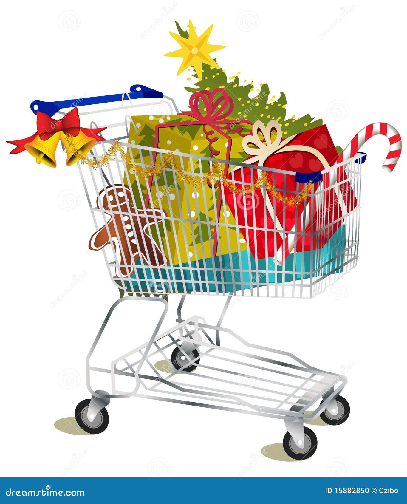 Download Christmas shopping cart stock vector. Illustration of ...