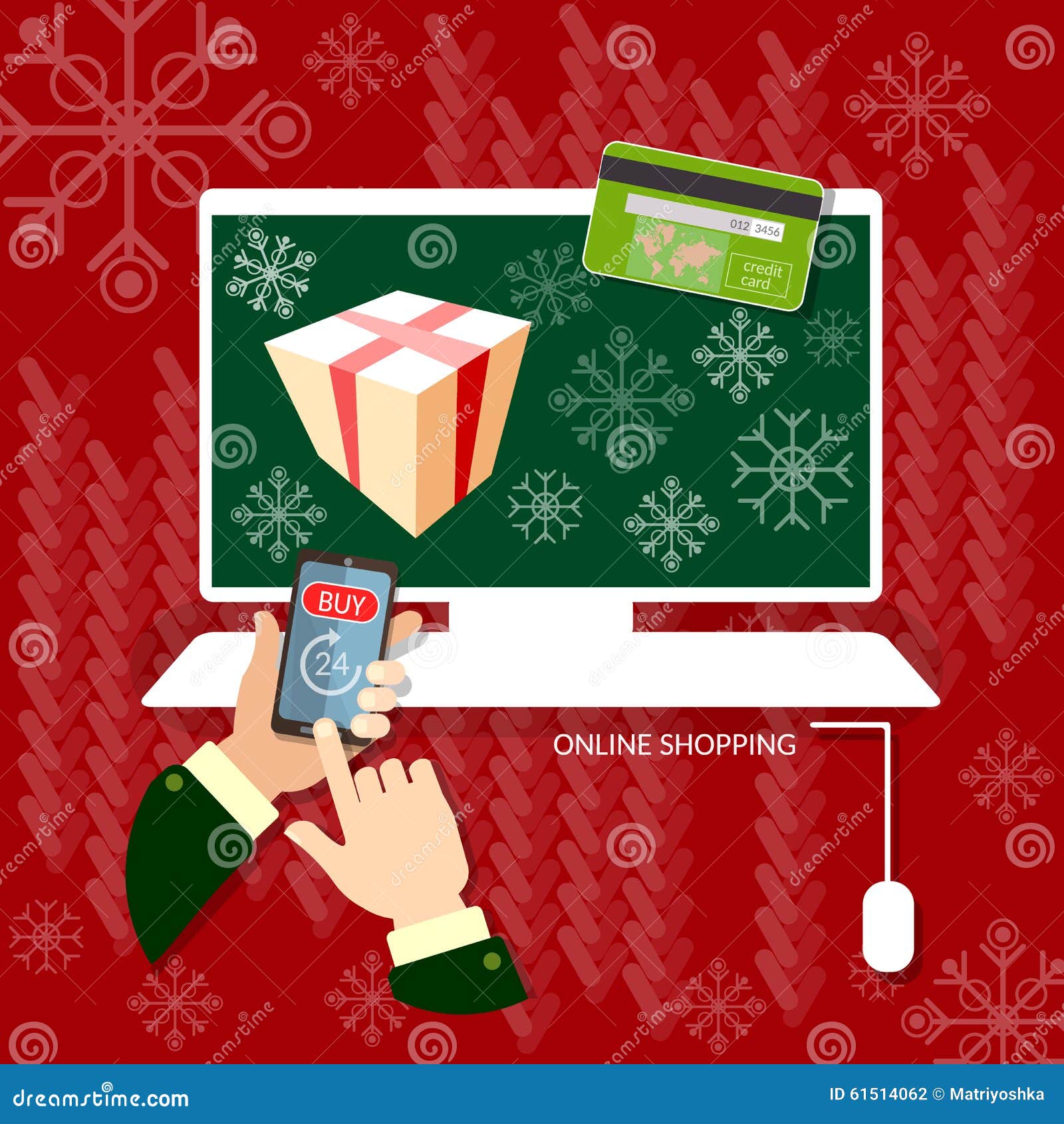 christmas shopping hands using smart phone online shopping