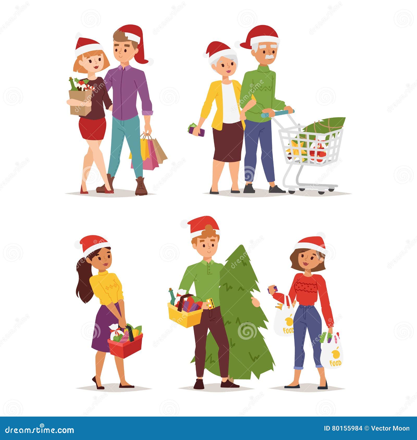 Download Christmas Shopping People Vector Stock Vector ...