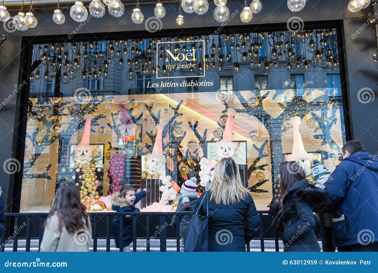 The Christmas Showcase in Department Store Le Bon Marche. Editorial Stock  Image - Image of enjoying, people: 63012959