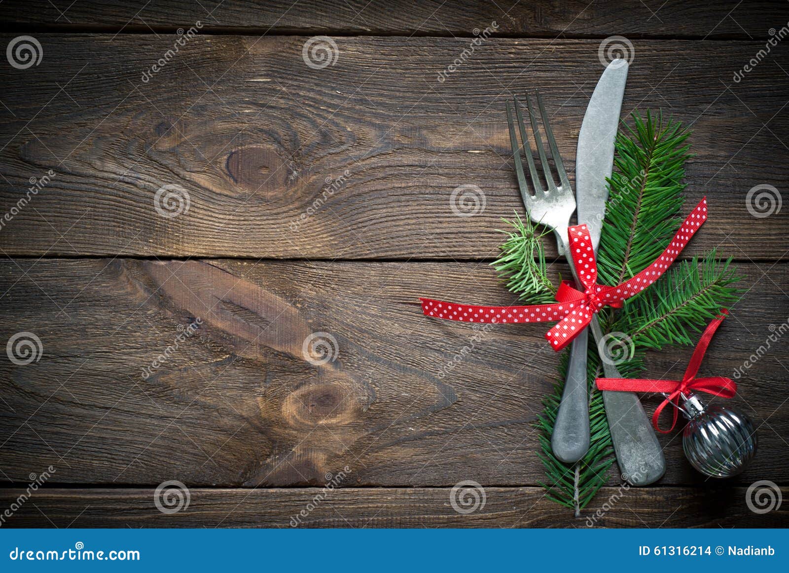 Christmas silverware stock photo. Image of card, fork - 61316214