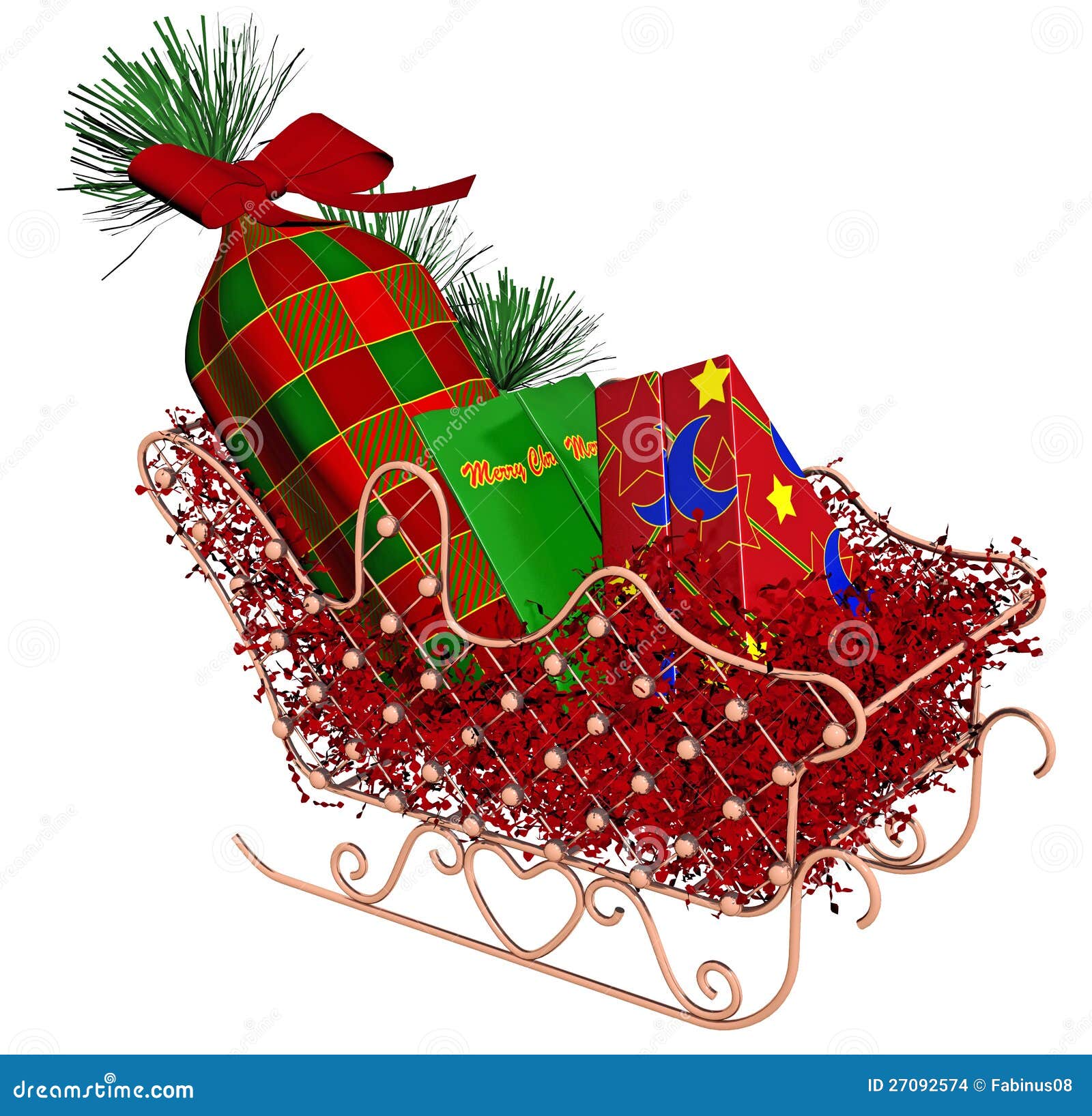 Stock Images: Christmas Sleigh with Gifts. Image: 27092574