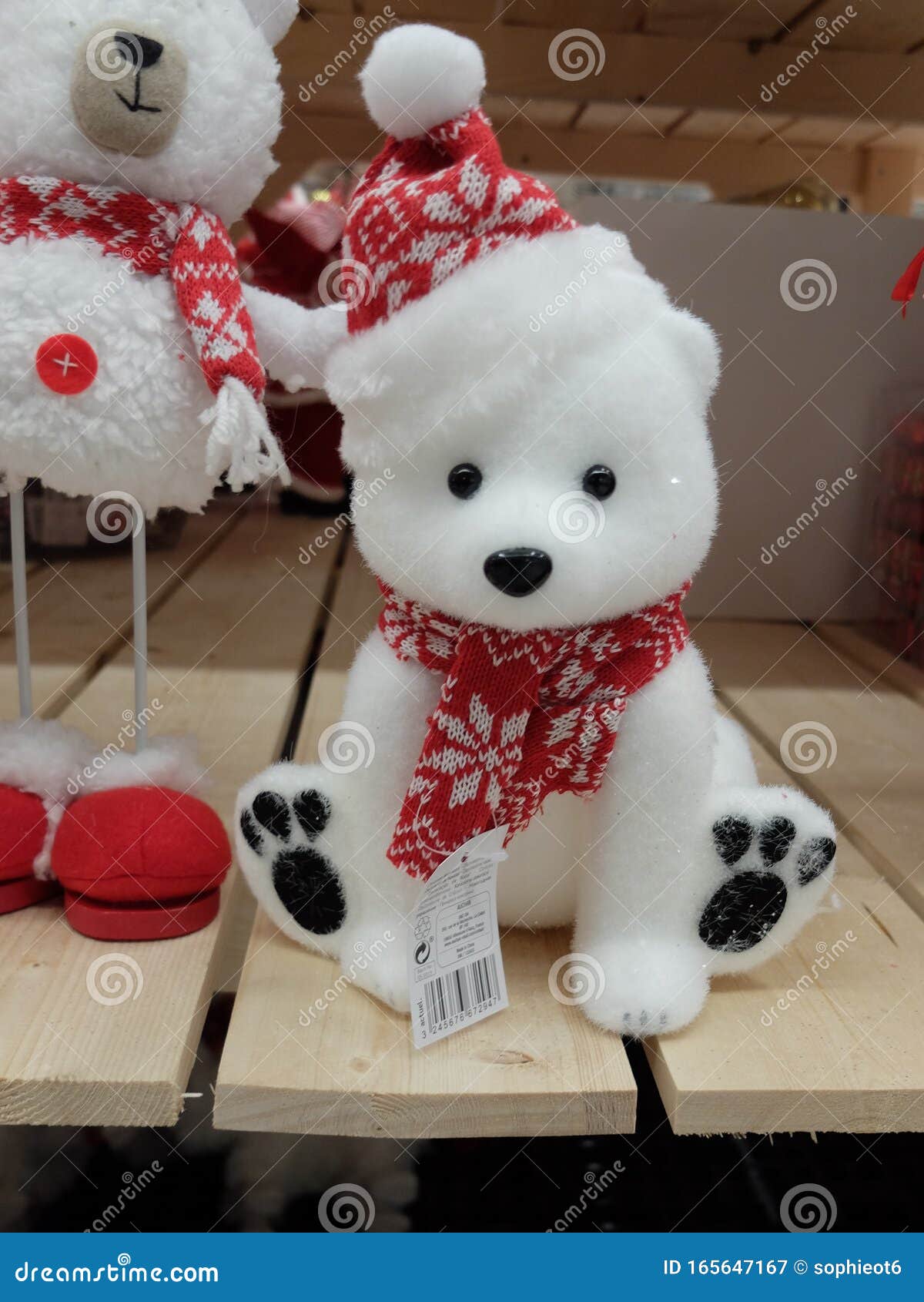 Christmas Small Polar Bear Decoration at Shopping Mall Auchan ...