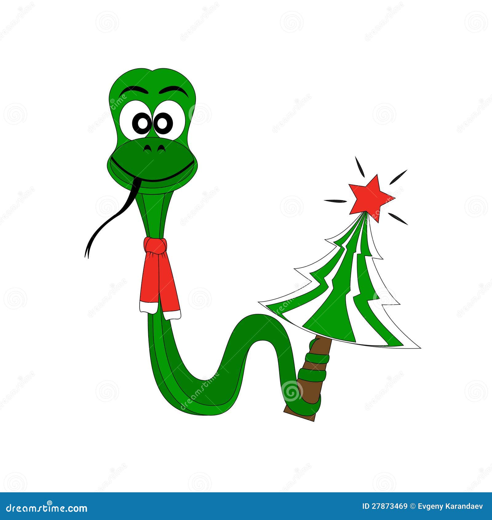 Download Christmas Snake With Fir Tree Stock Vector - Illustration ...