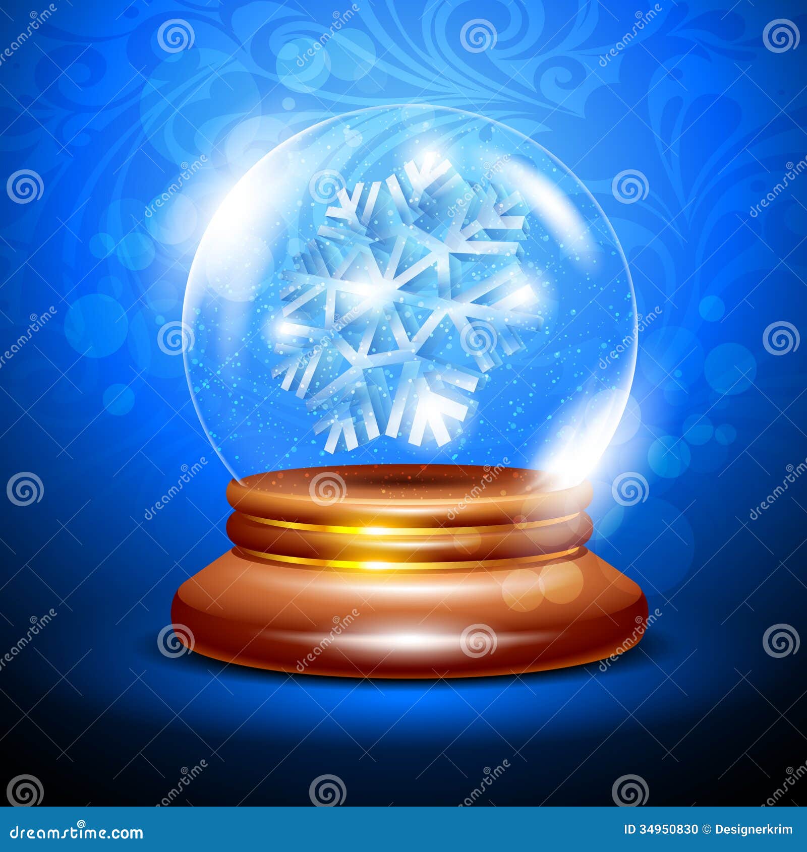 Christmas Snow Globe with a Snowflake Stock Vector Illustration of copy, people 34950830