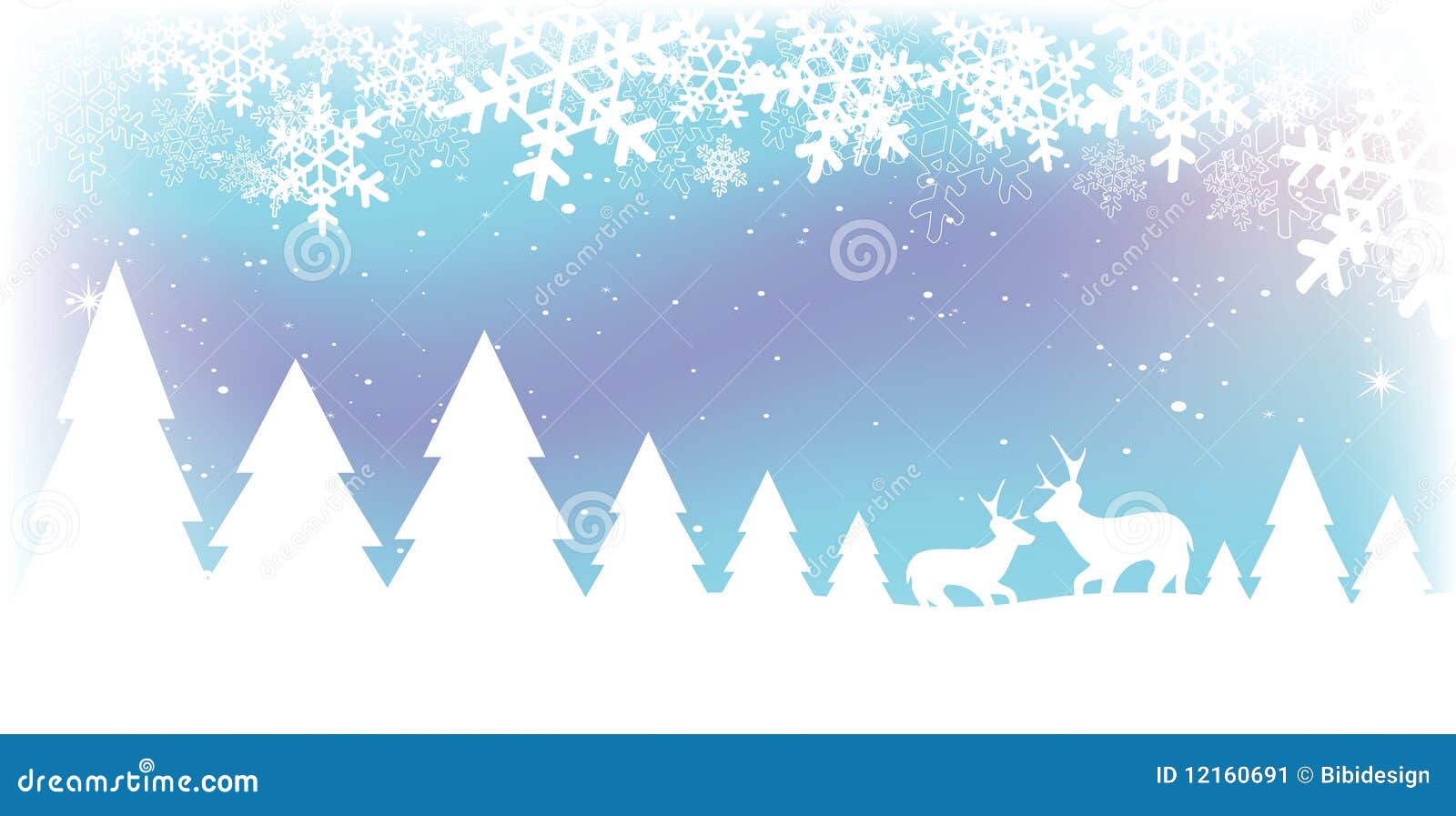 Christmas Snow Scene stock vector. Image of december - 12160691