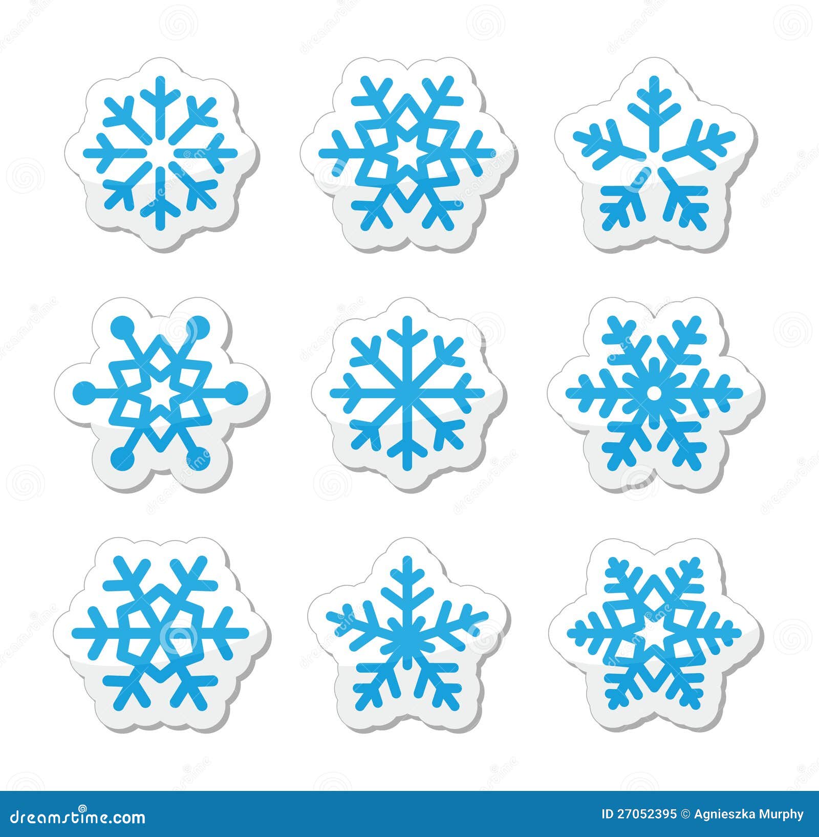 Christmas Snowflakes Icons Set Royalty Free Stock Photo 