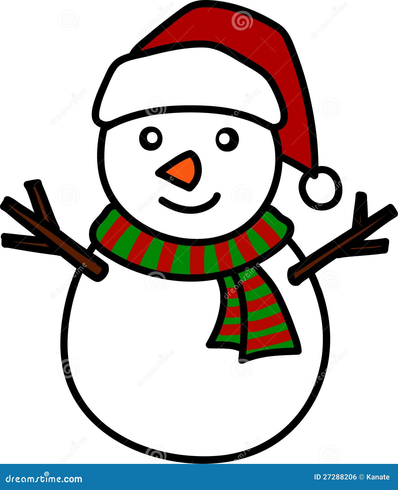 Christmas Snowman Cartoon Stock Illustration Illustration Of Santa