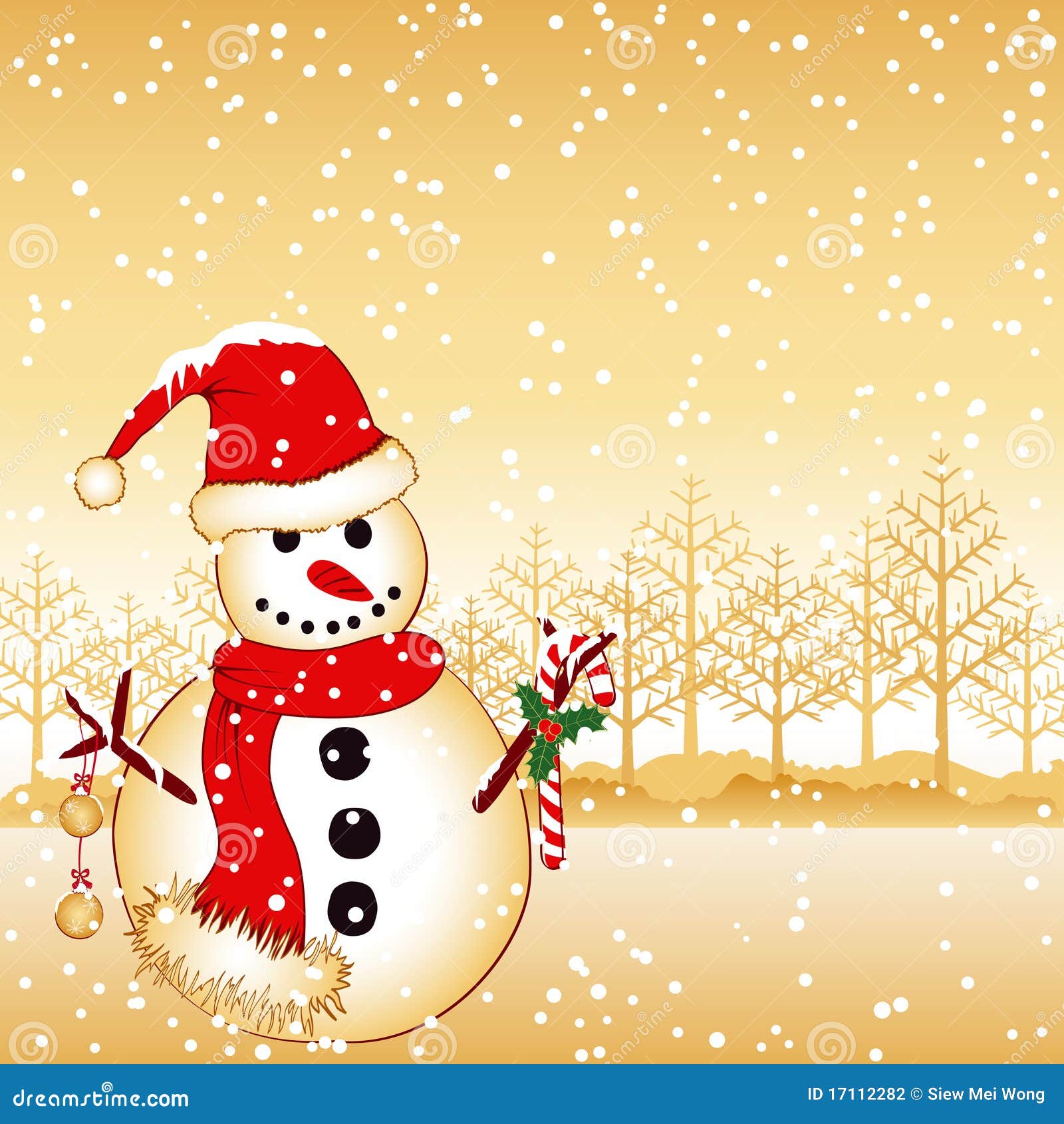 Christmas Snowman Greeting Card Stock Photography - Image 