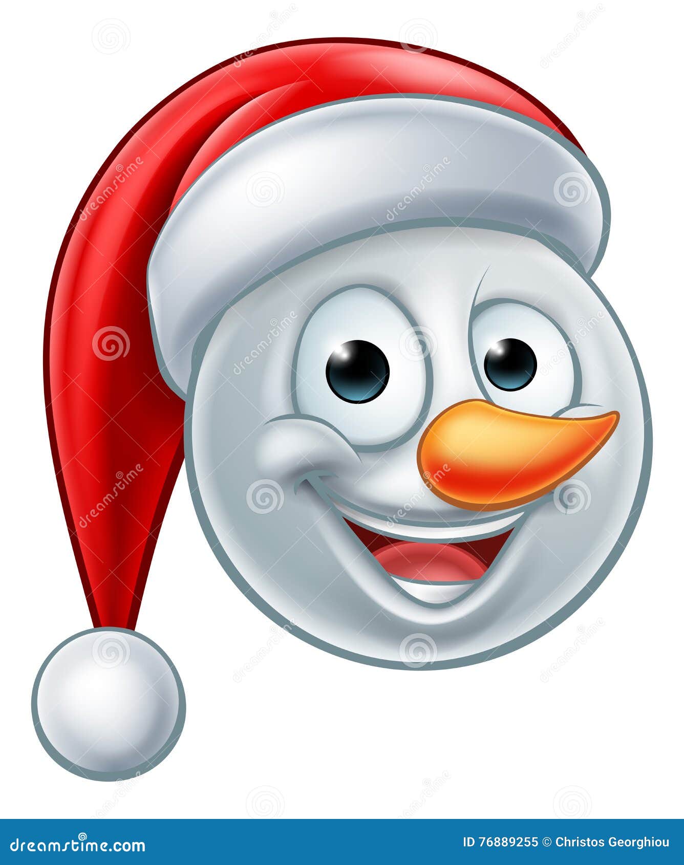 Christmas Snowman Santa Hat Emoji