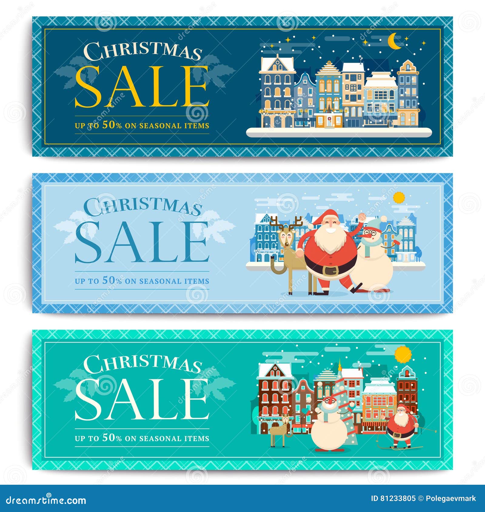 Christmas Social Media Sale Banners For Mobile Website Ad. Xmas Stock Vector - Illustration of ...