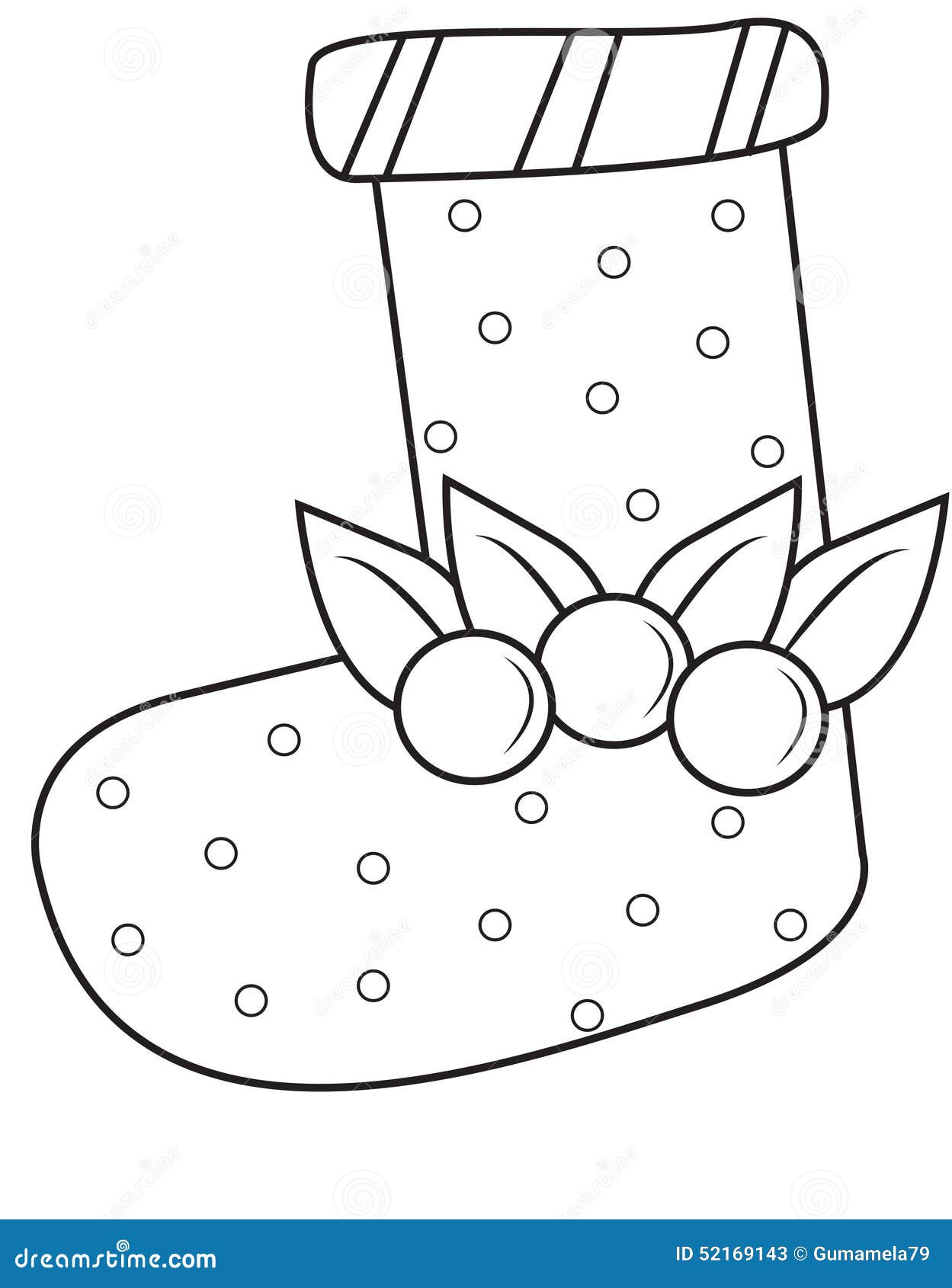 Christmas Sock Coloring Page Stock Illustration ...