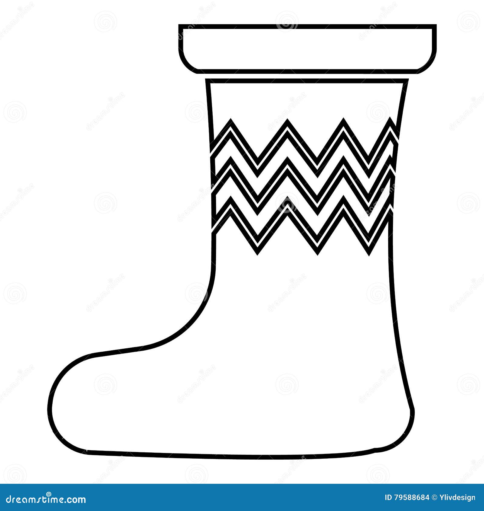 Christmas Sock Icon, Outline Style Stock Vector - Illustration of site ...
