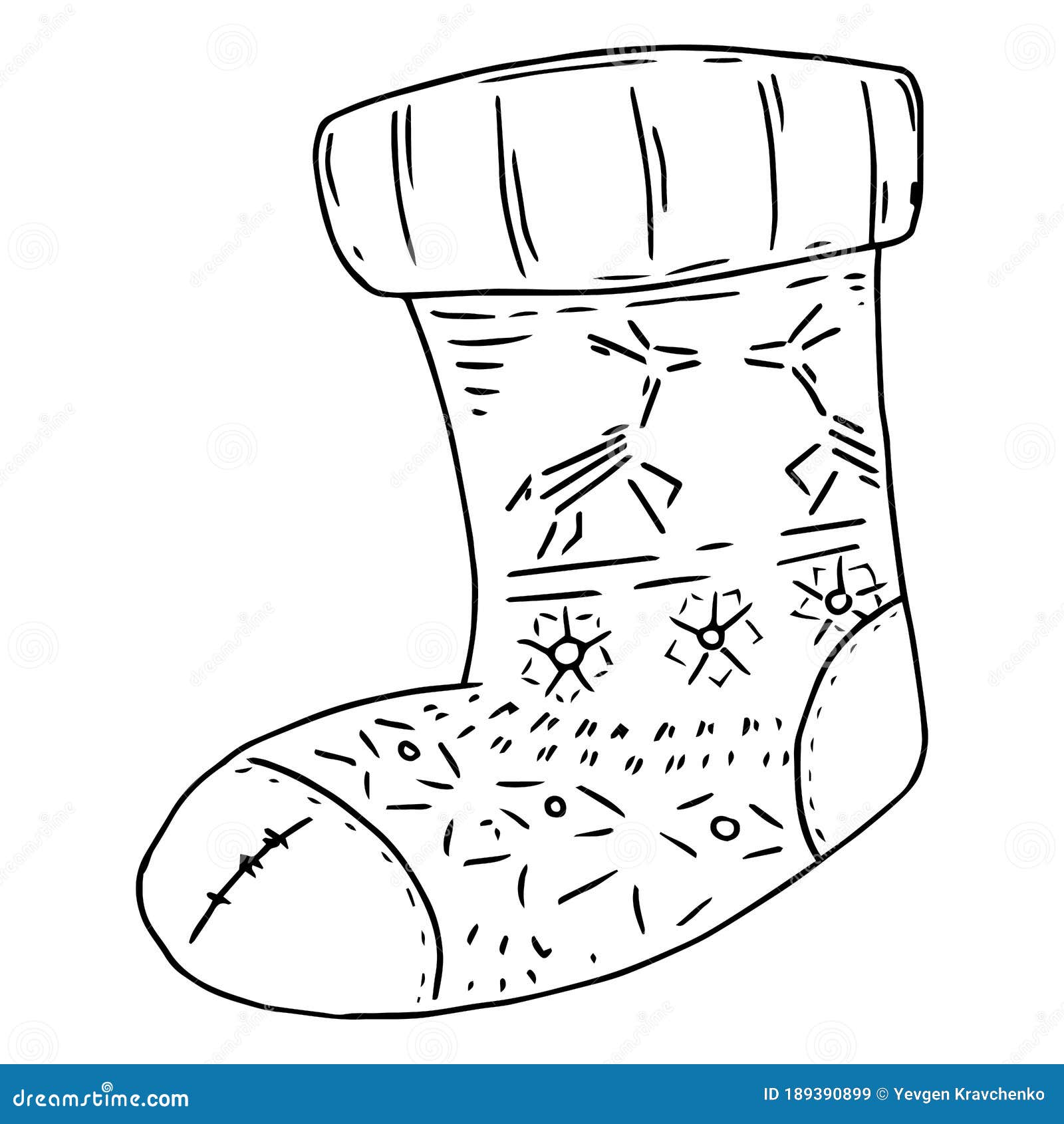 Christmas Sock Icon. Vector Illustration of a Christmas Sock. New Year ...