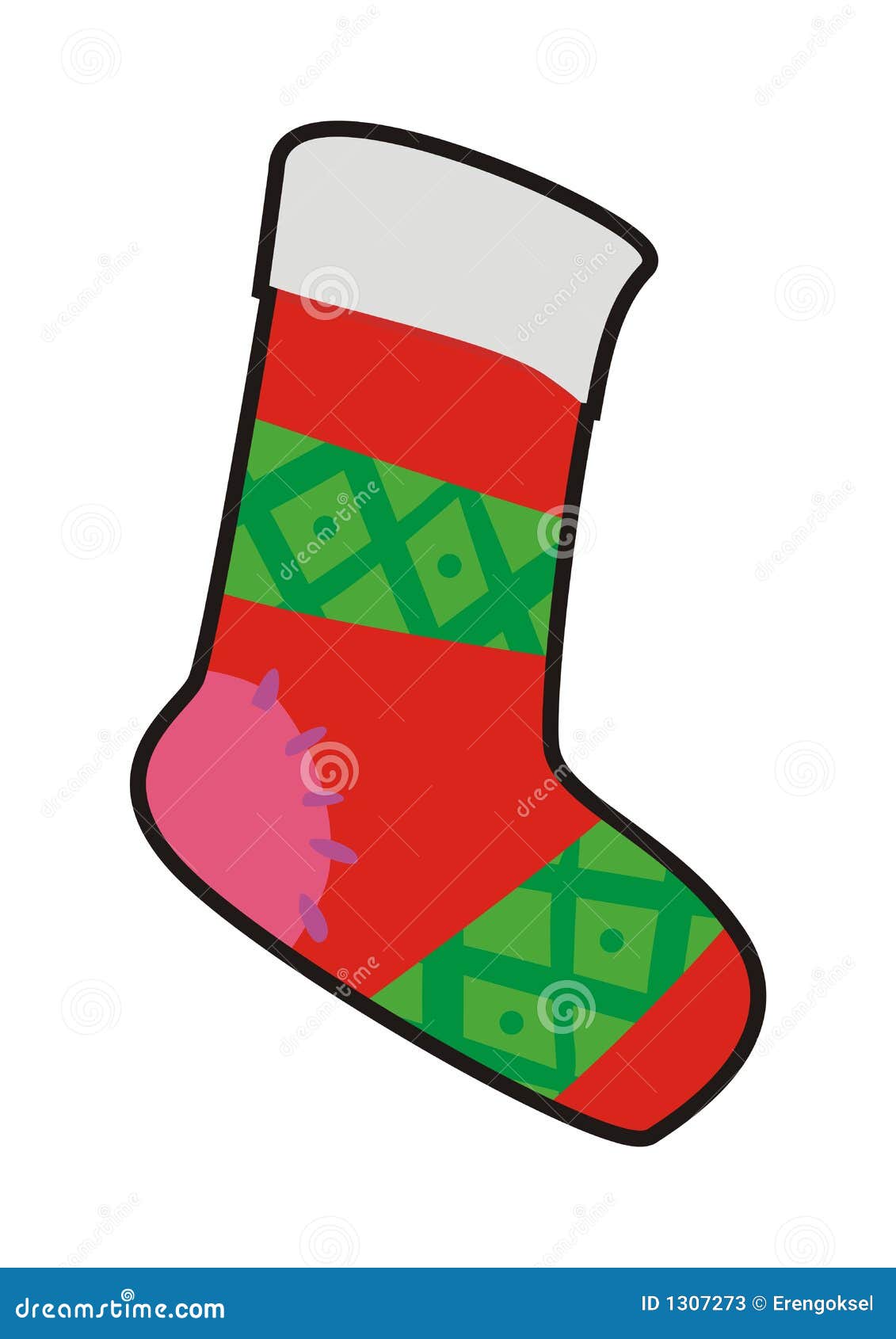 Christmas socks stock illustration. Illustration of santa 1307273