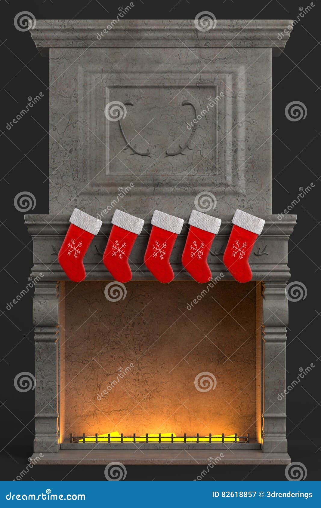 Christmas Socks on Fireplace Stock Illustration Illustration of marble, socks 82618857