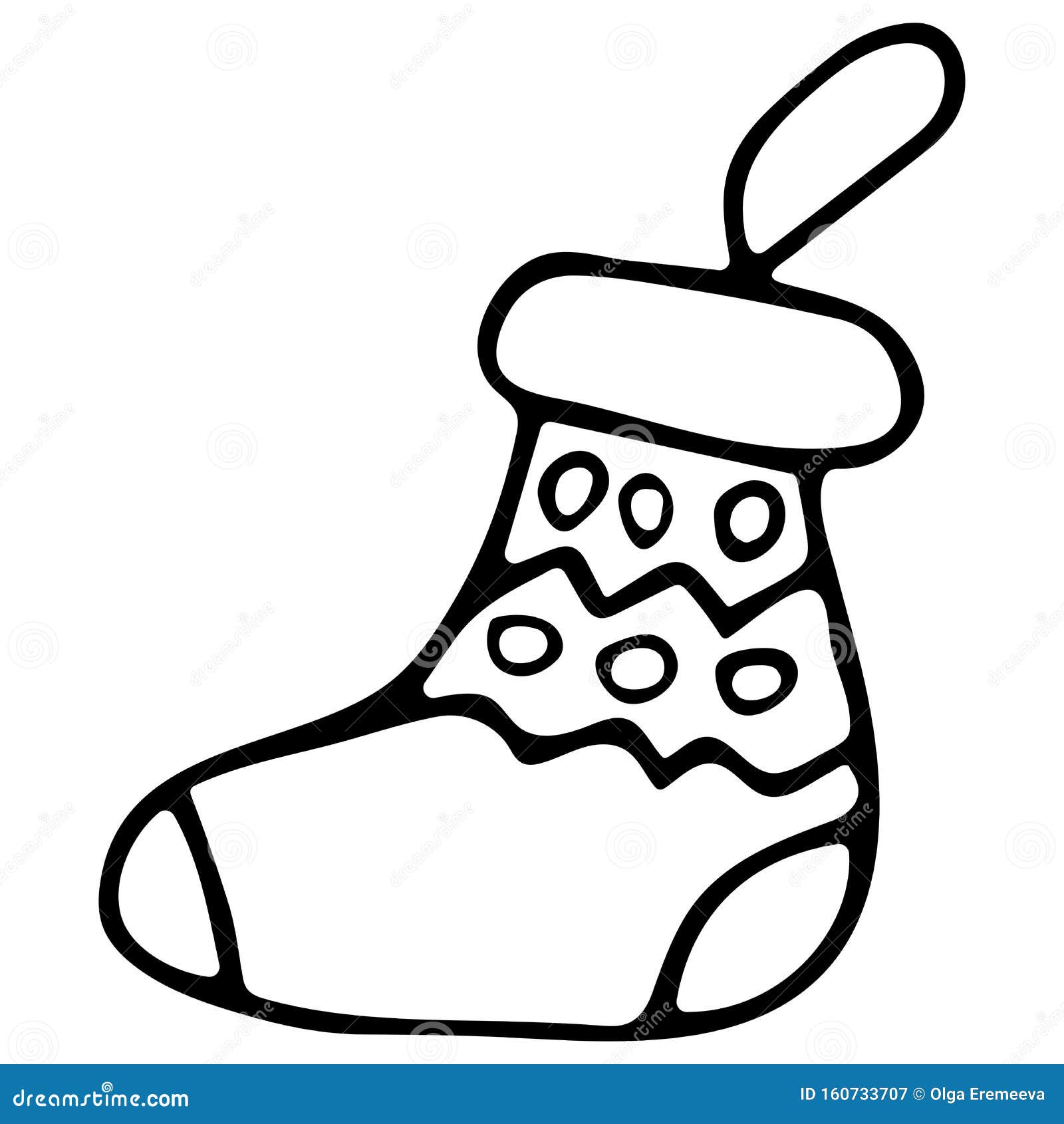 Christmas Socks for Gifts Black and White Doodle Style 2 Stock ...