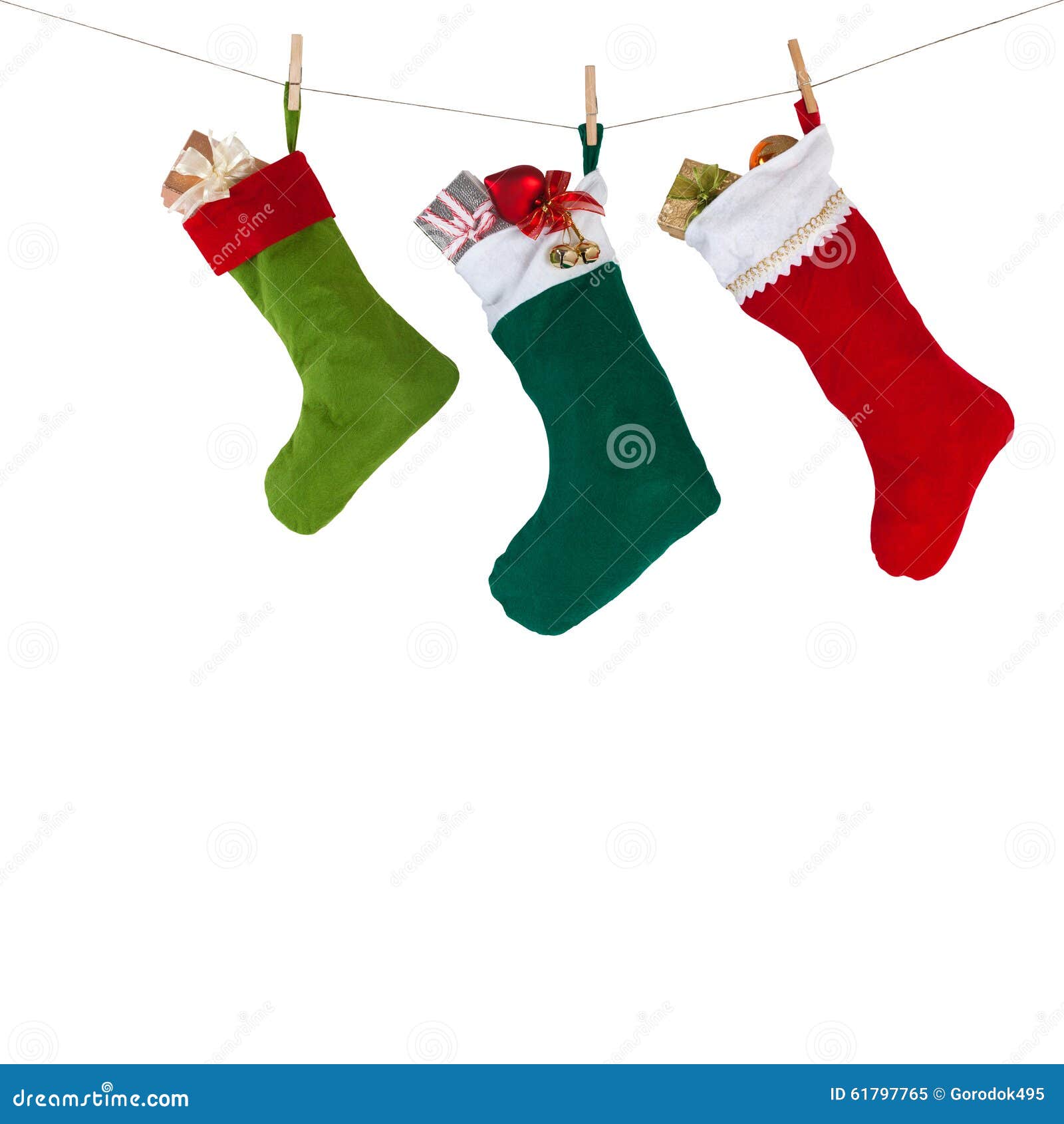 Christmas Socks Hanging on the Rope with Stock Image Image of Socks Hanging Christmas