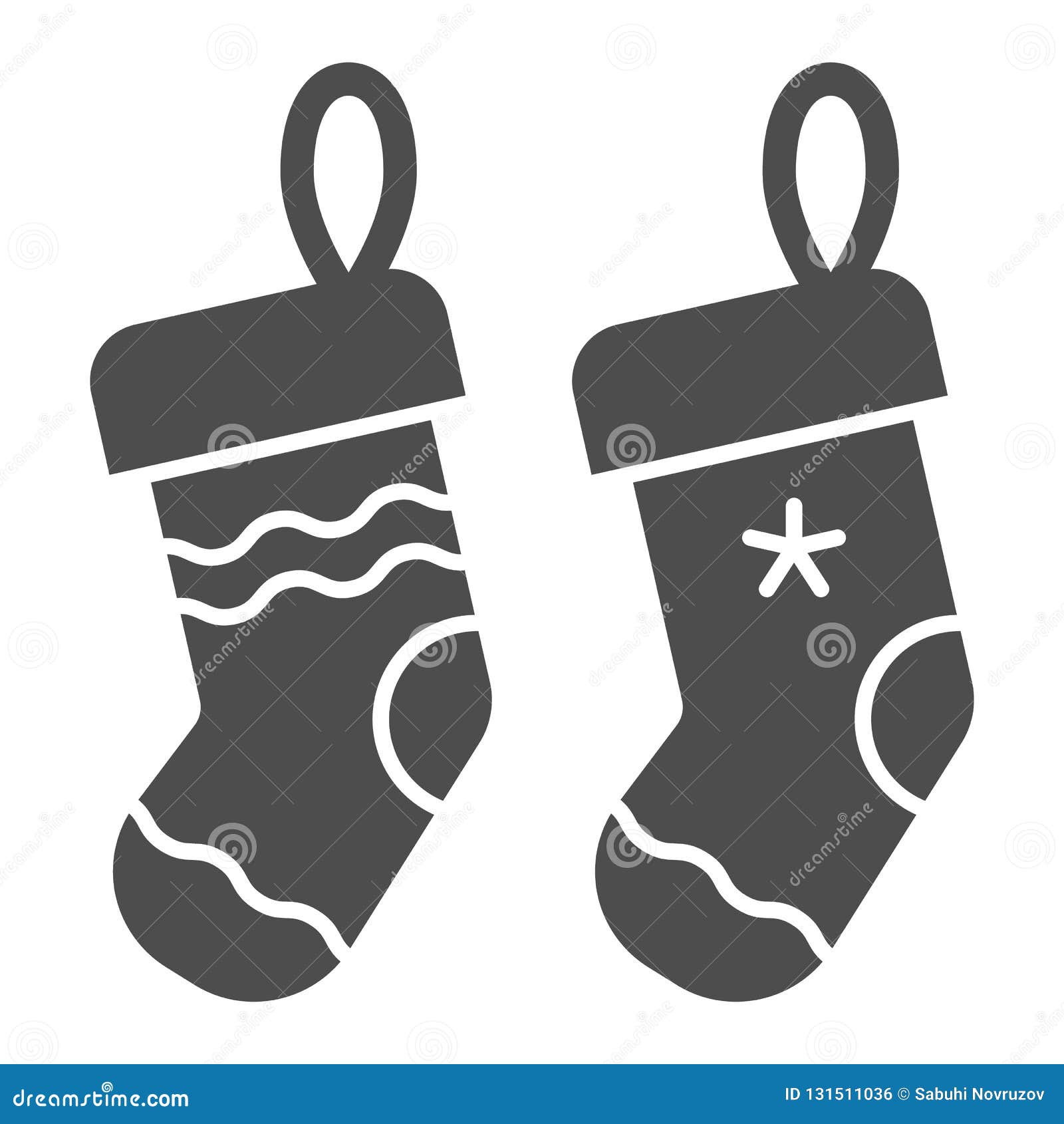 Christmas Socks Solid Icon. Two Stuffer Socks Vector Illustration Isolated  on White Stock Vector - Illustration of exchange, silhouette: 131511036