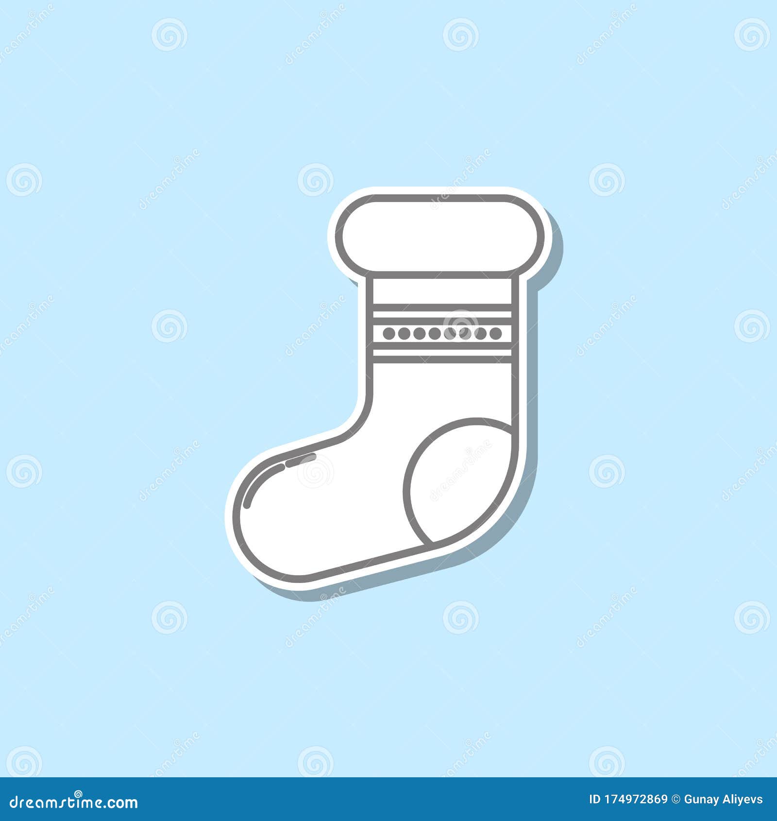 christmas socks sticker icon. simple thin line, outline  of web icons for ui and ux, website or mobile application