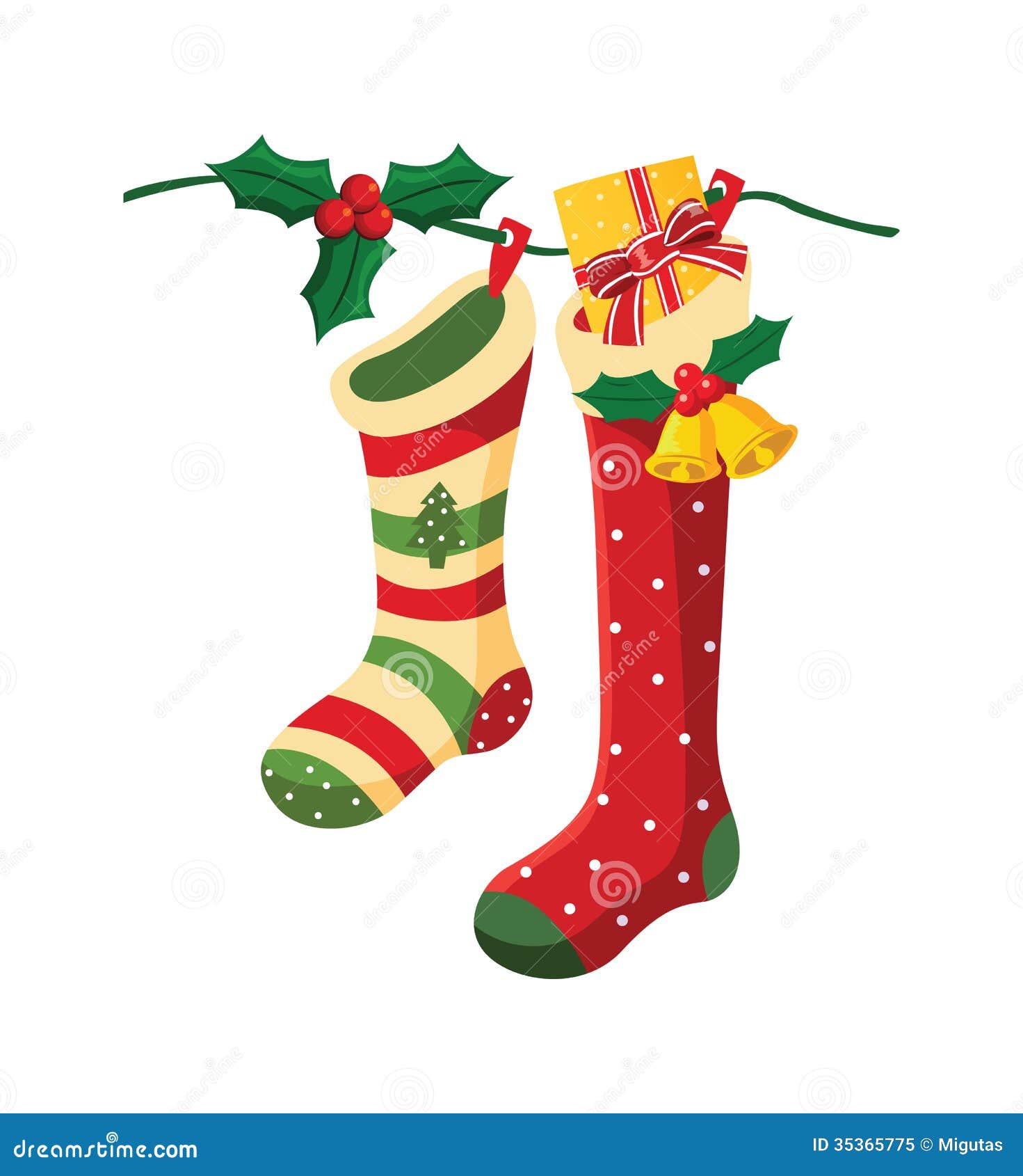 Download Christmas socks. stock vector. Illustration of knitted ...