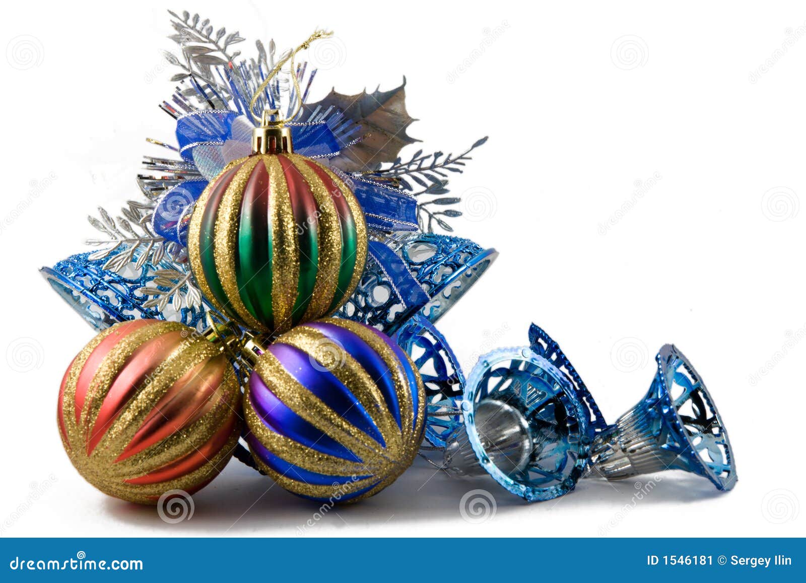 Christmas Spheres In A Tinsel Stock Image Image of decorations