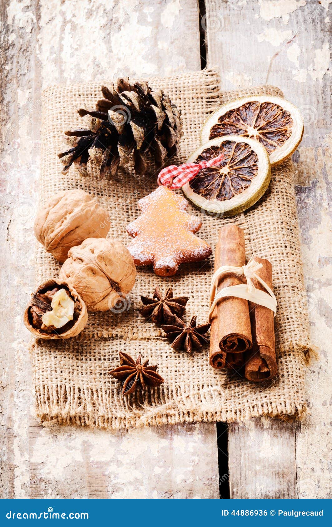 Christmas spices stock photo. Image of burlap, cone, december 44886936