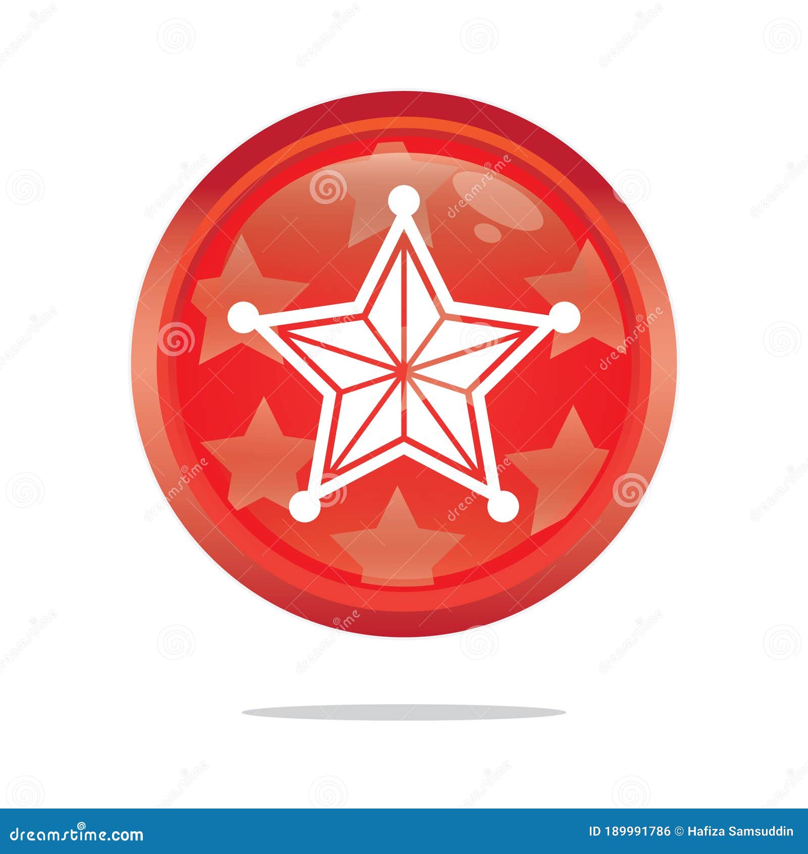 Christmas Star Button. Vector Illustration Decorative Design Stock