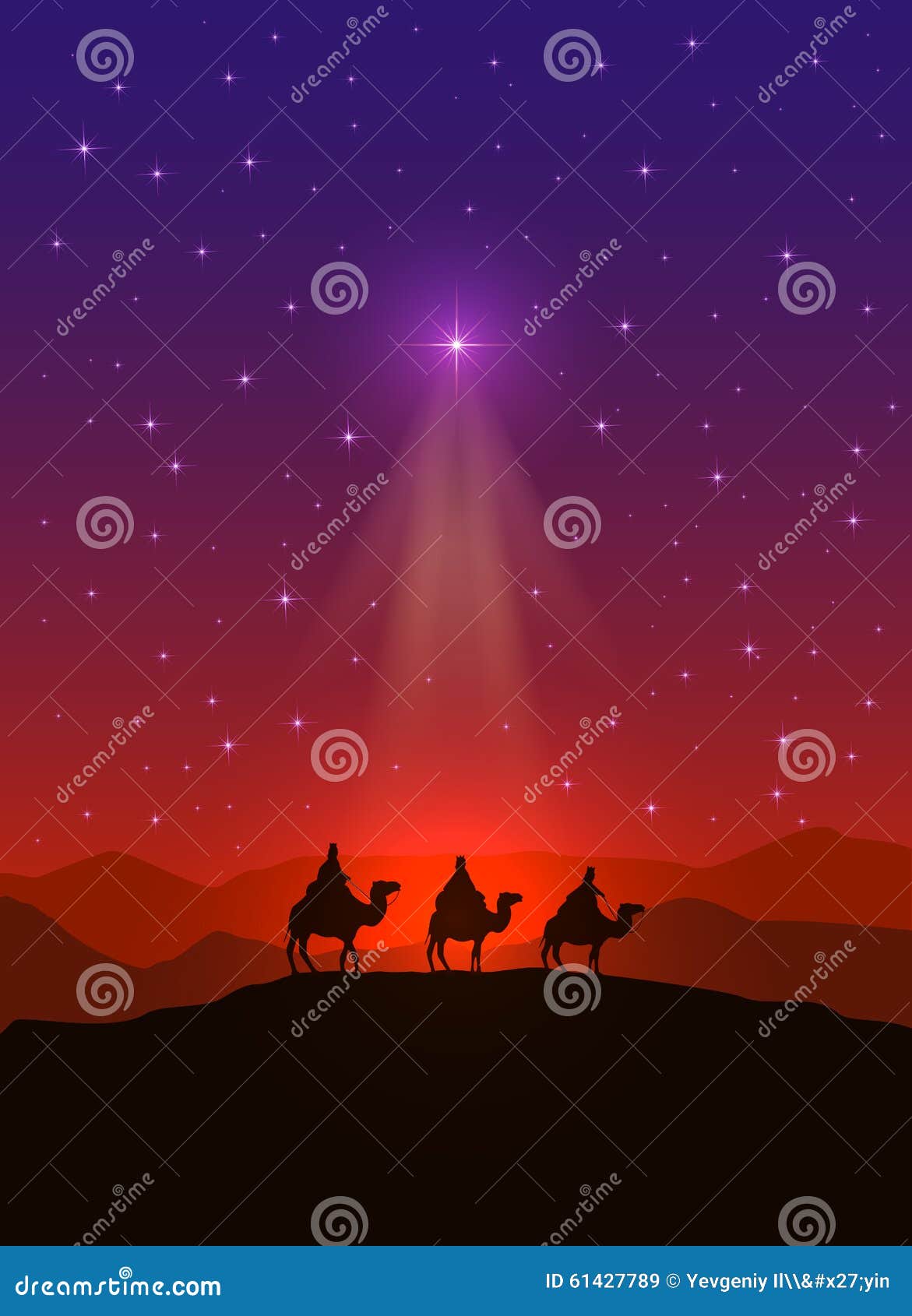 christmas star and three wise men