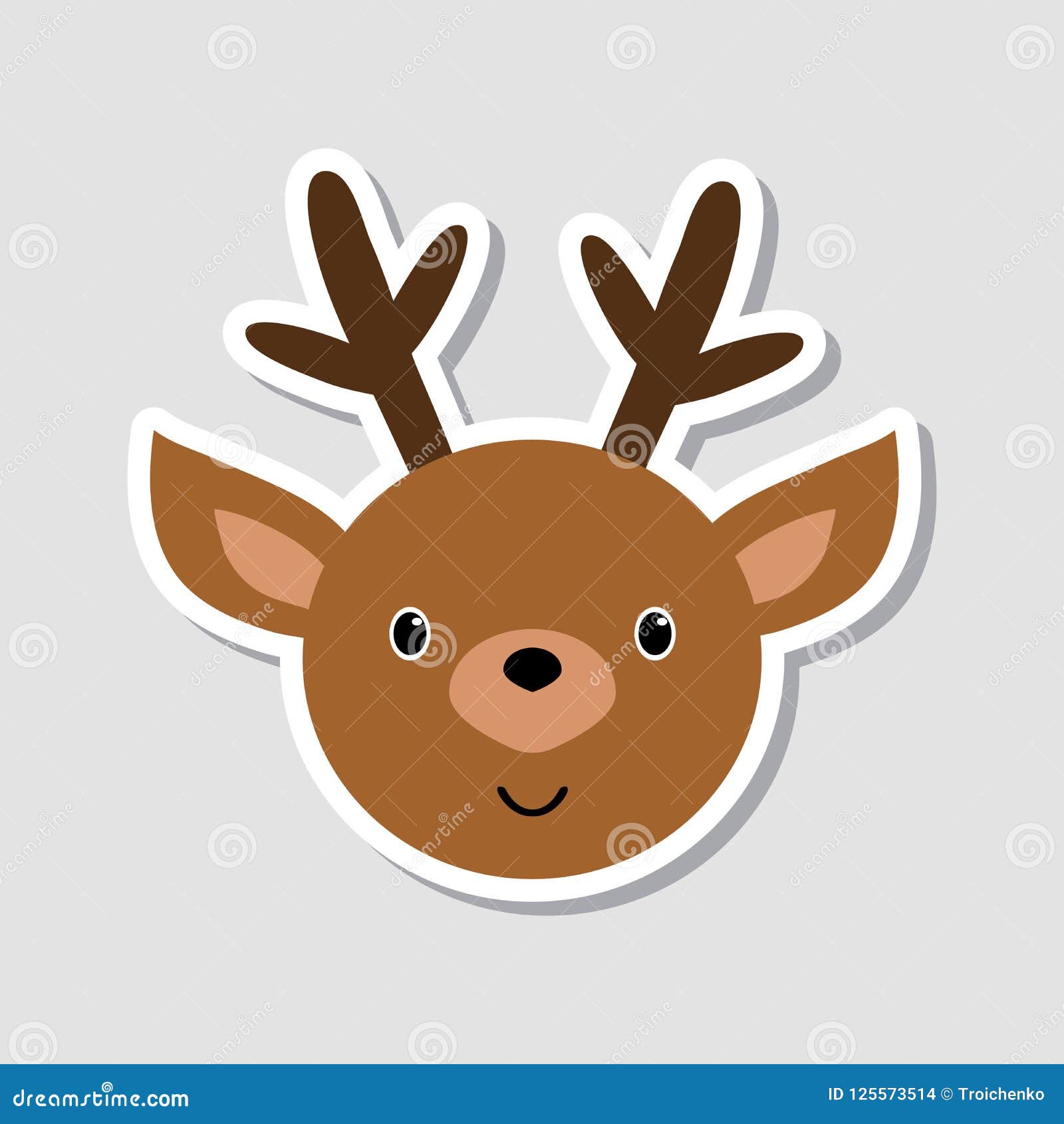Christmas Sticker. Portrait of Funny Deer. Funny Cartoon Face of Farm  Animal. Vector Illustration. Stock Vector - Illustration of drawing,  cheerful: 125573514