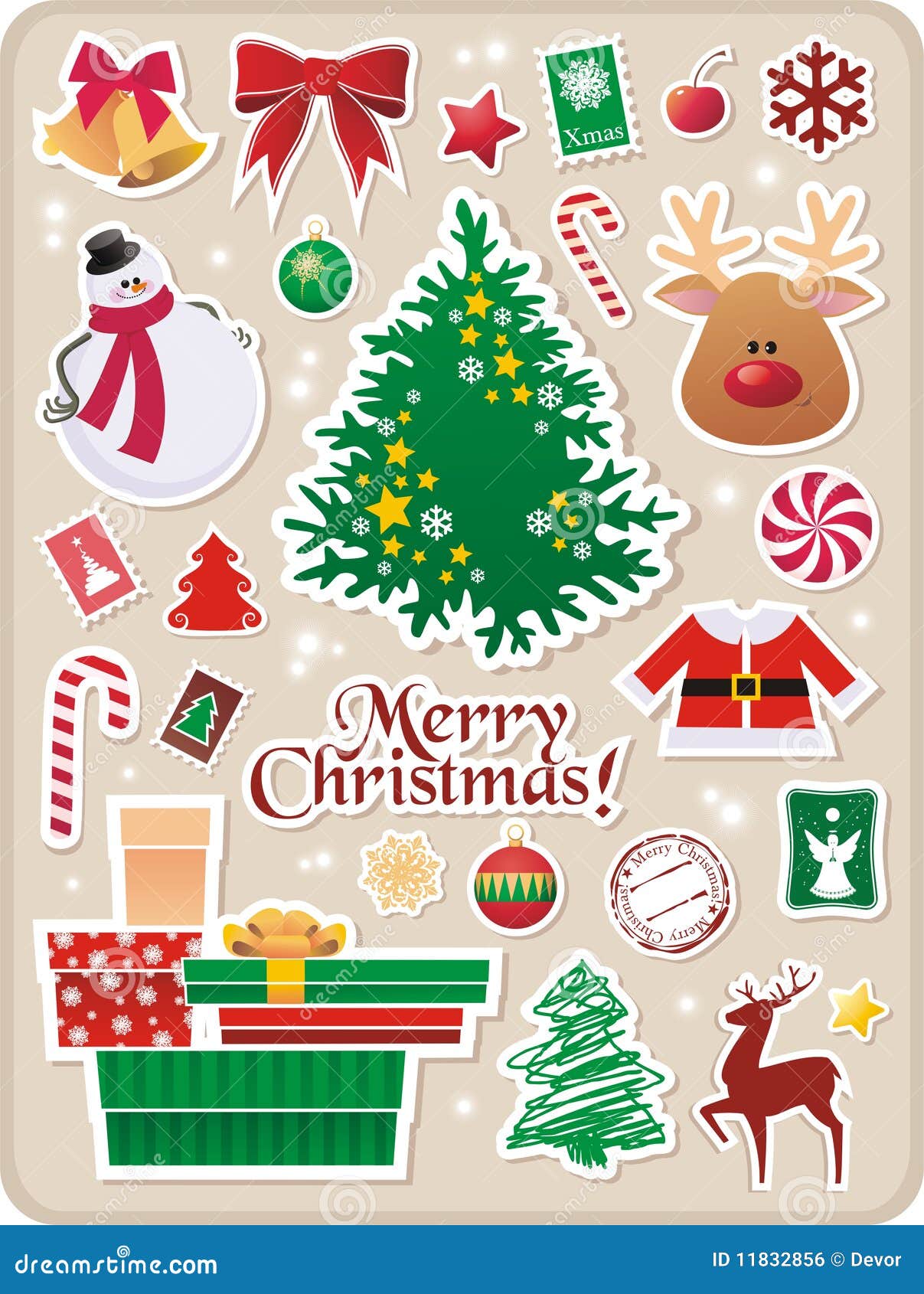 Christmas Stickers Royalty Free Stock Image - Image: 11832856