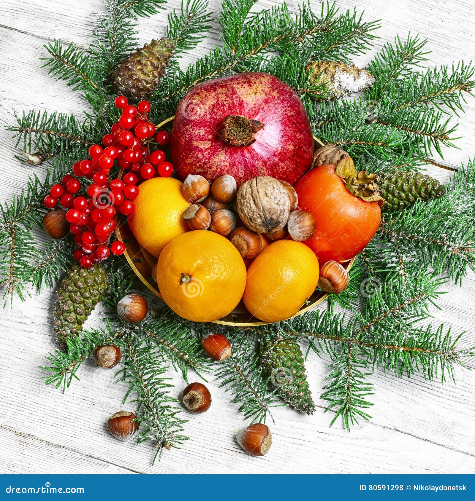 Christmas Still Life with Citrus Stock Photo - Image of mandarin ...